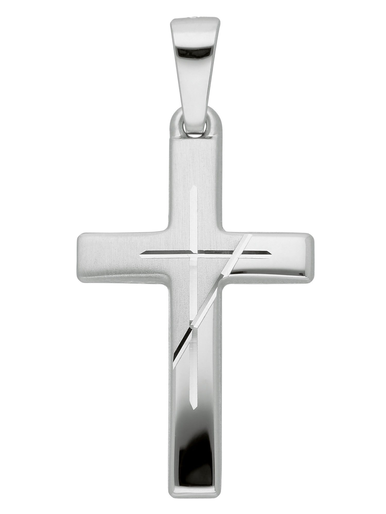 Kettenanhänger ADELIA´S "Damen Gold Schmuck 333 Weißgold Kreuz Anhänger", silber, Schmuckanhänger, Damen, Gold, Kettenanhänger, Goldschmuck für Damen & Herren