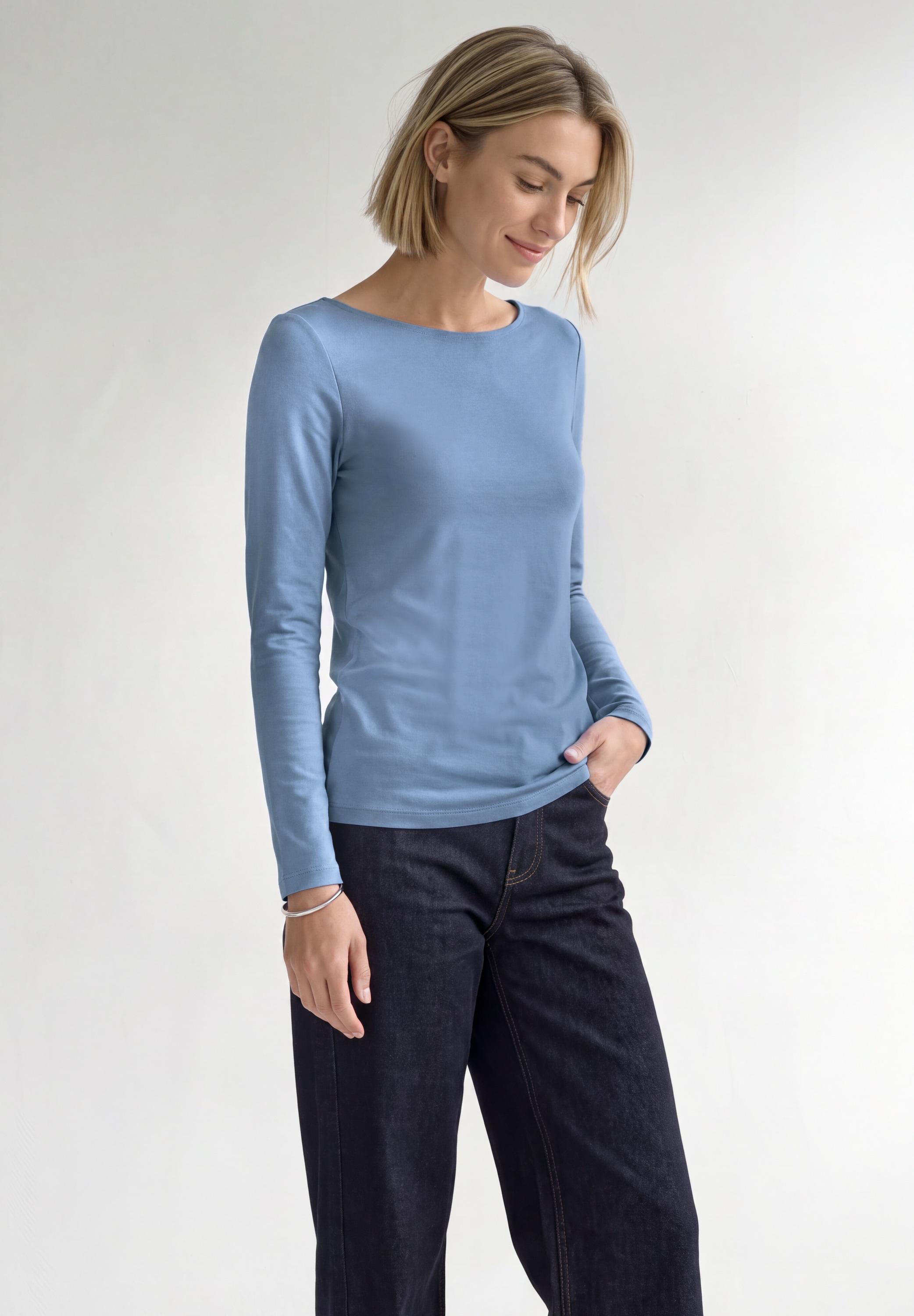 STREET ONE Langarmshirt mit U-Boot-Ausschnitt