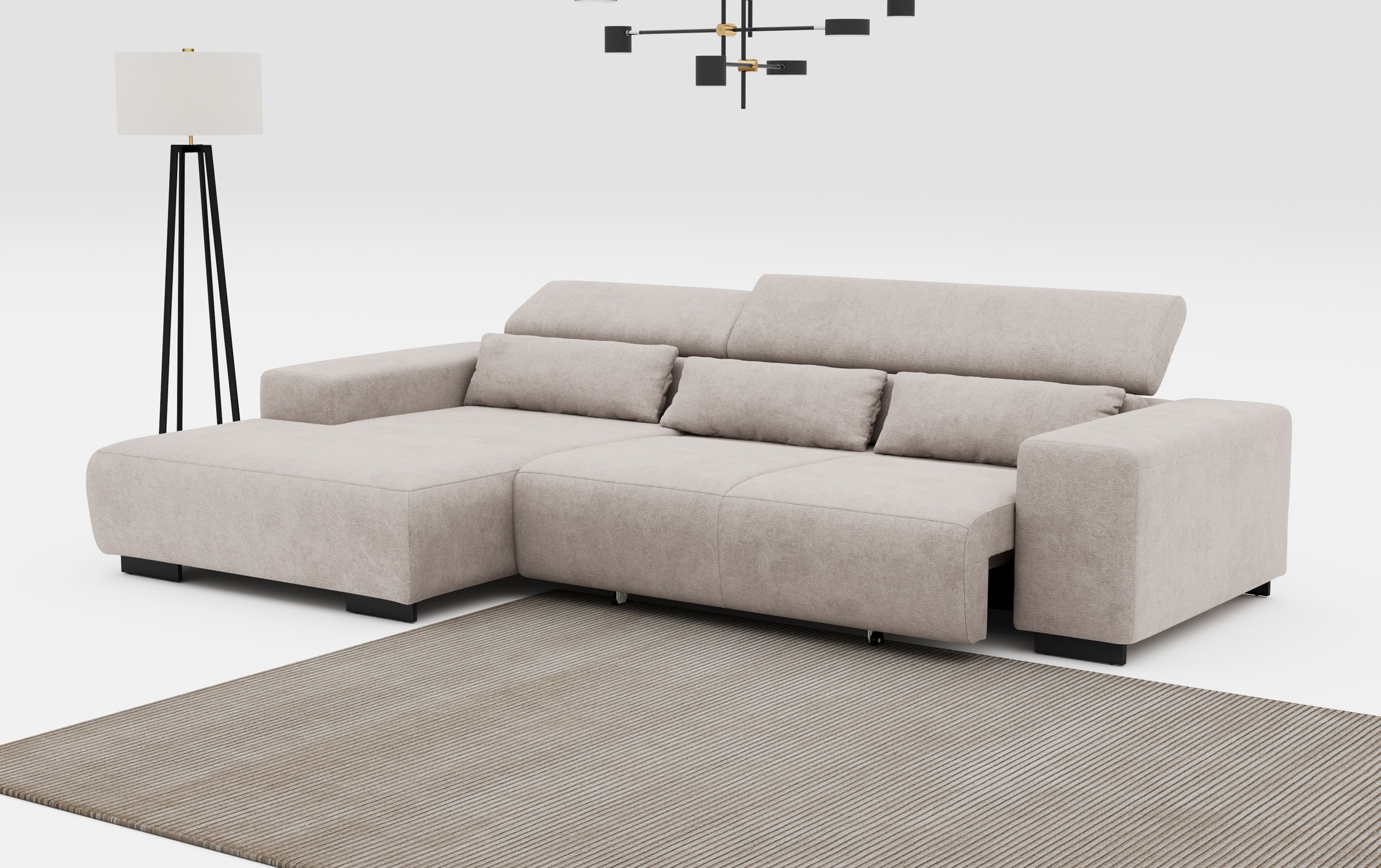 COTTA Ecksofa "Side L-Form, mit Kopfteilverstellung und Zierkissen", option günstig online kaufen