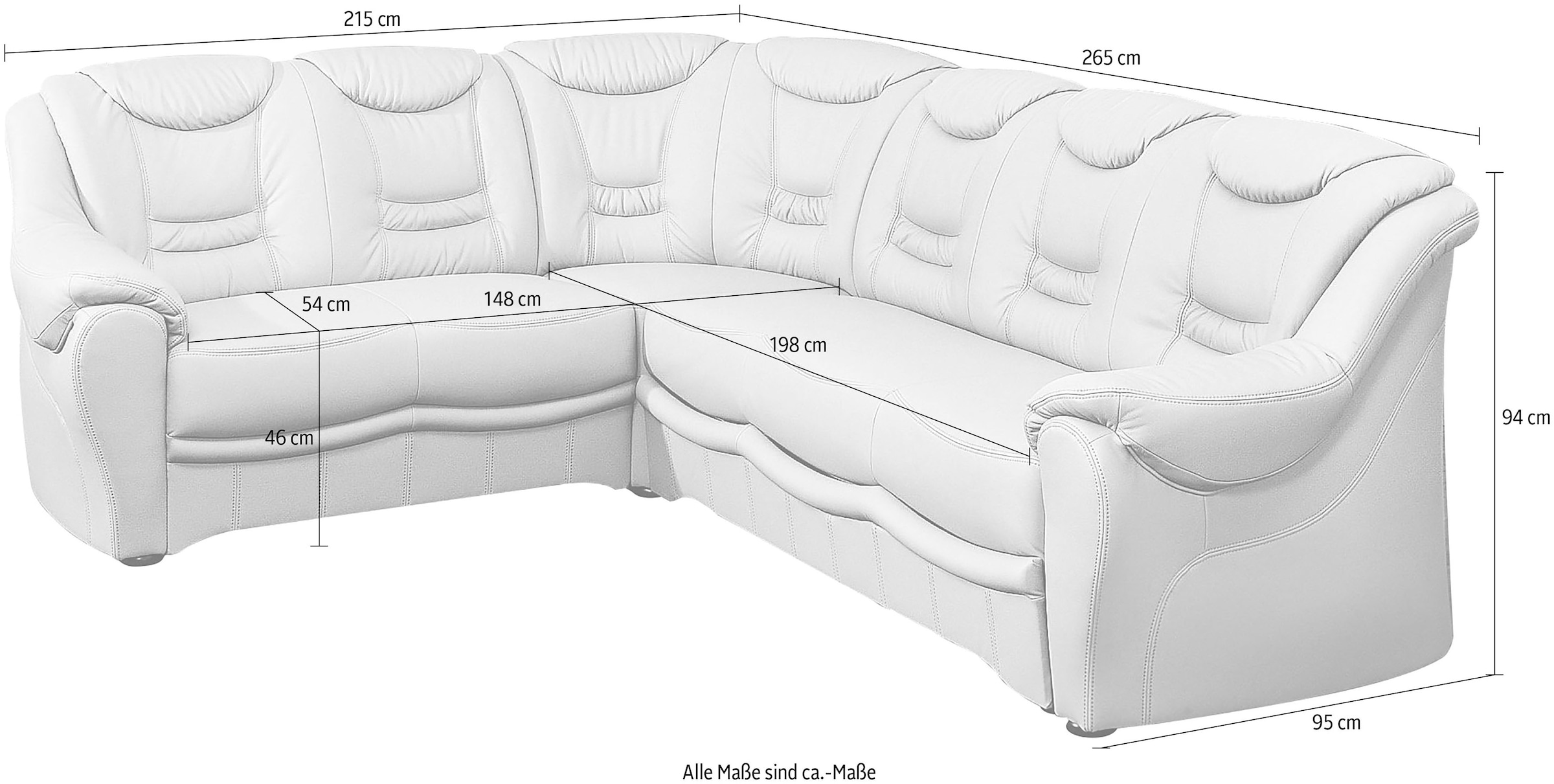 sit&more Ecksofa »Bansin L-Form« wahlweise mit Bettfunktion