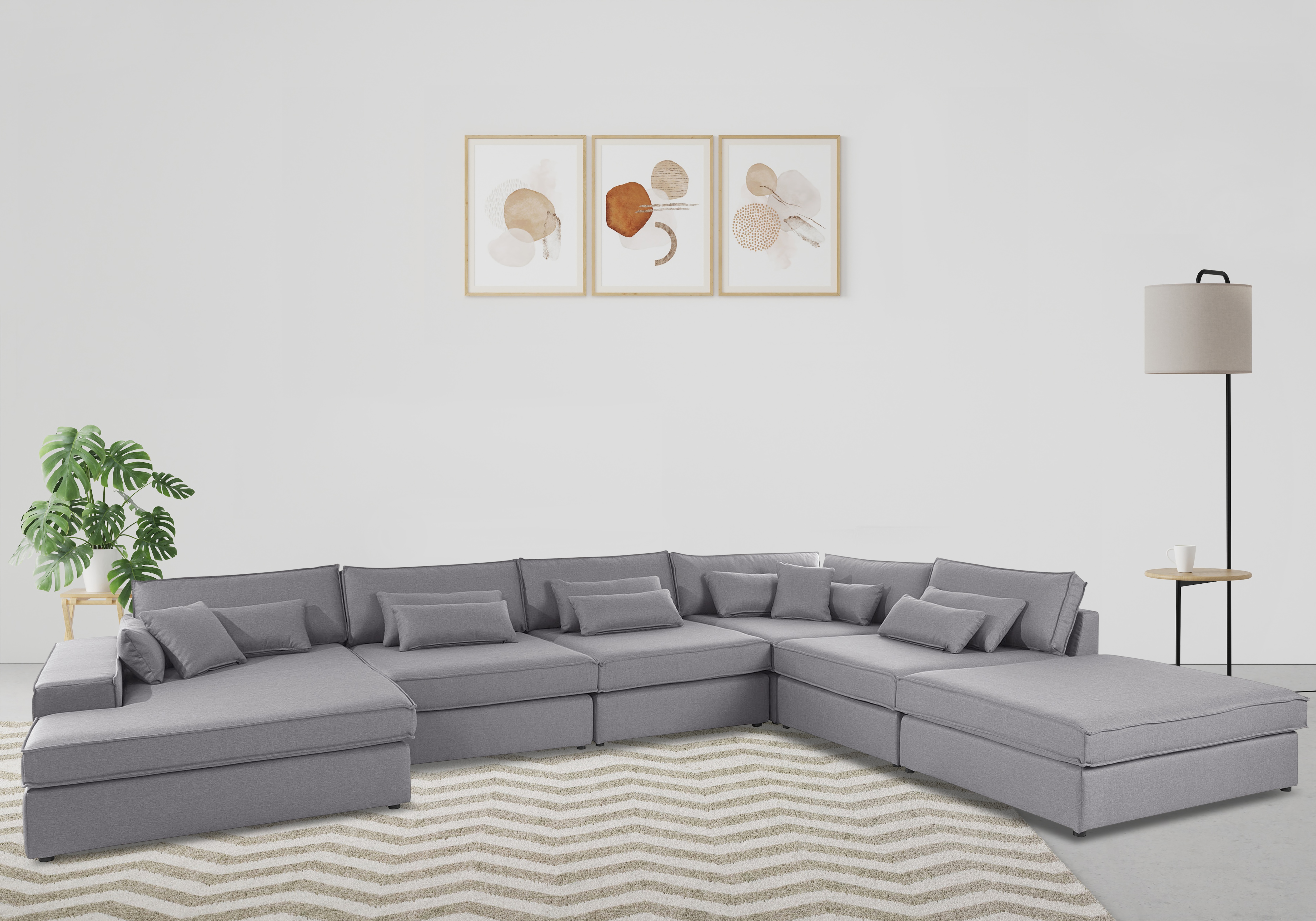 OTTO home Wohnlandschaft "Enid U-Form" 6 Teile, bestehend aus Modulen, in vielen Bezügen, auch in Breitcord