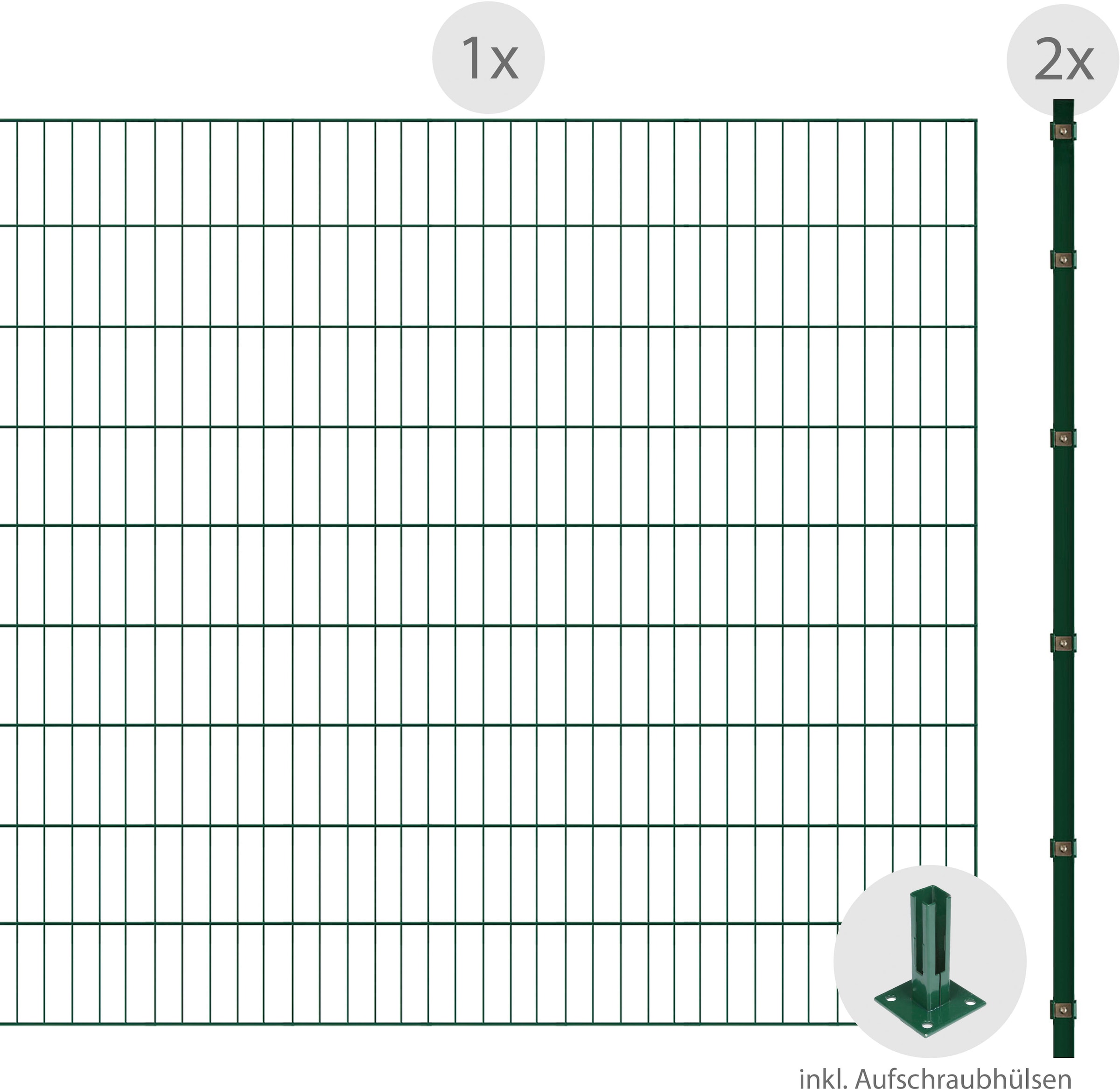 Arvotec Einstabmattenzaun »ESSENTIAL 180 zum Aufschrauben«, Zaunhöhe 180 cm, Zaunlänge 2 - 60 m