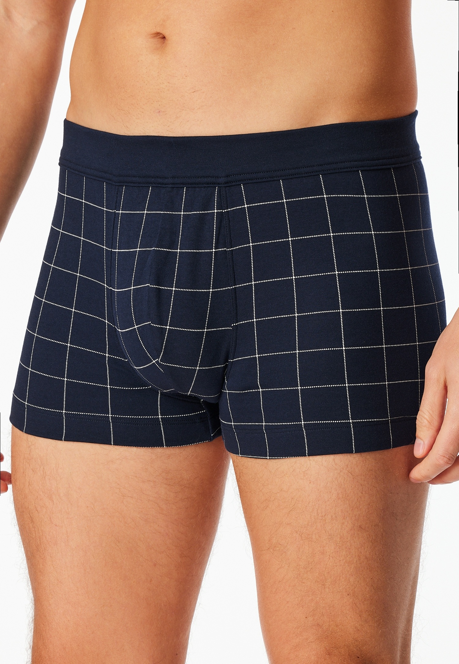 Thumbnail - Schiesser Boxershorts "Fine Interlock" ohne Eingriff, Karo-Muster, Interlock-Qualität