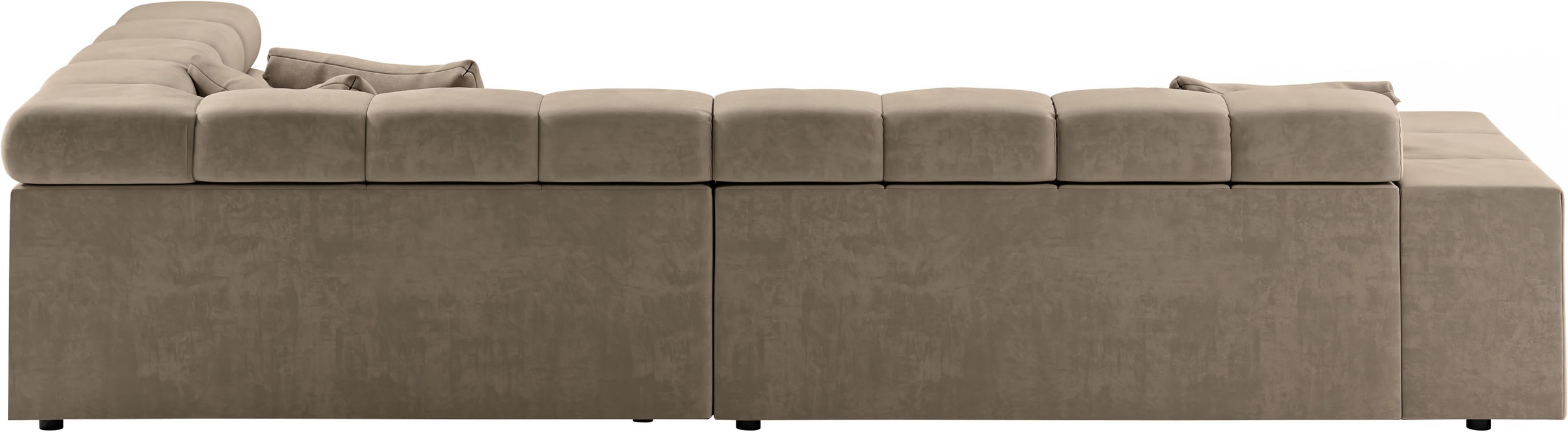INOSIGN Ecksofa »Ancona incl. Kopfteilverstellung, Zierkissen Breite 319cm, L-Form«, wahlweise motorische Sitztiefenverstellung, auch in Cord + Easy Care