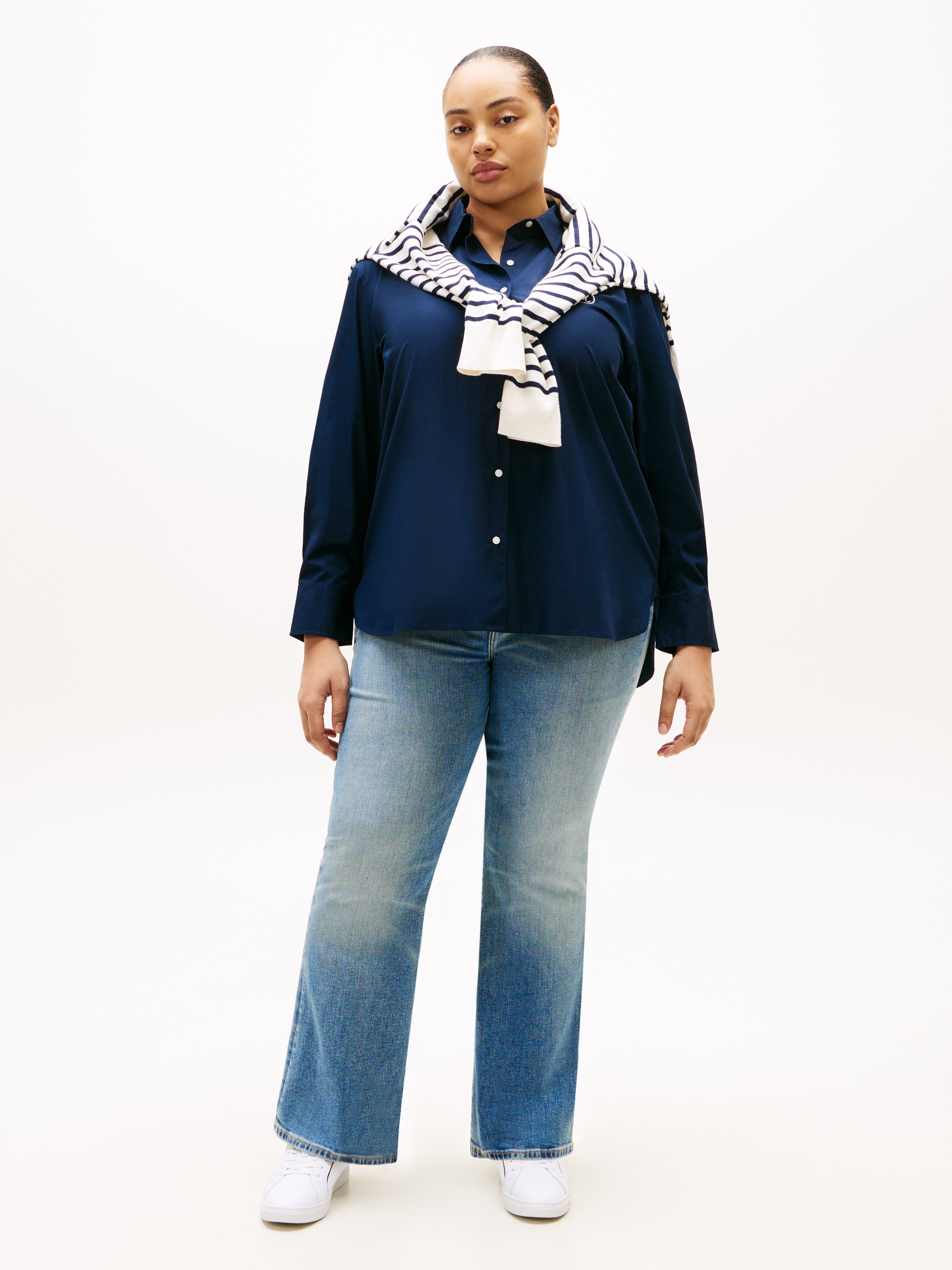 Tommy Hilfiger Curve Hemdbluse »CRV COTTON EASY SHIRT« in großen Größen, Baumwolle