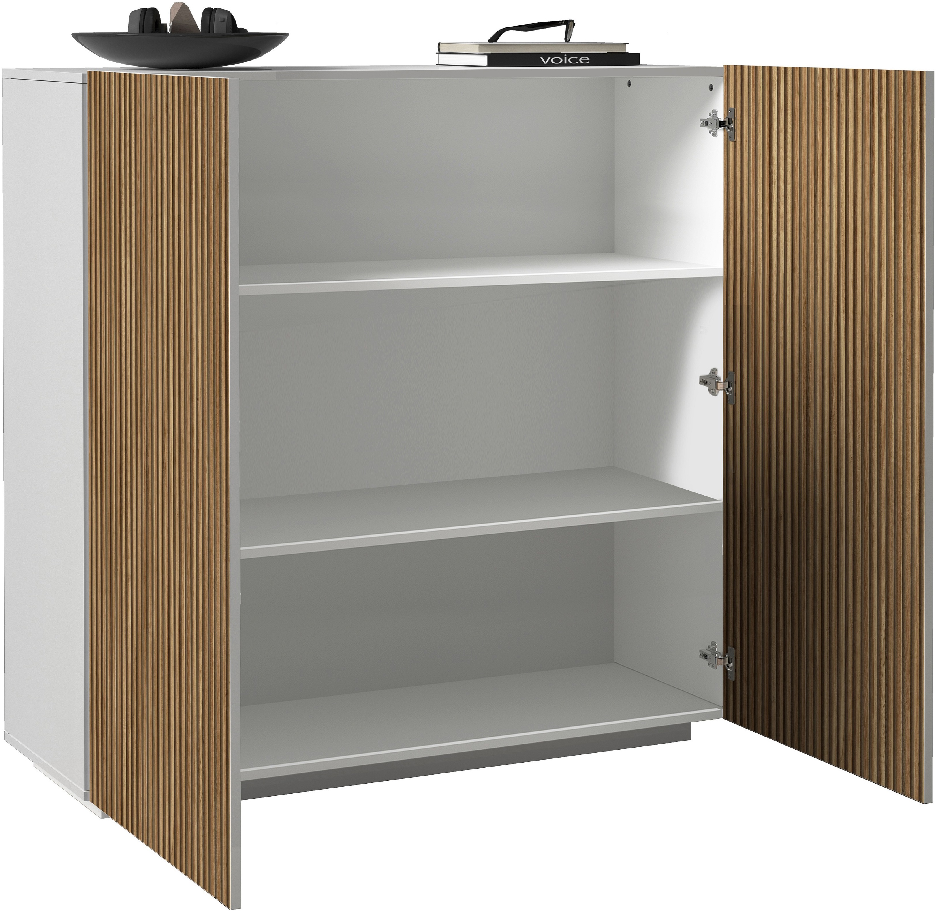 Thumbnail - Home affaire Highboard "Vega,Highboard,Kommode,120 cm" mit 2 Türen,Fronten mit Rillen-Optik