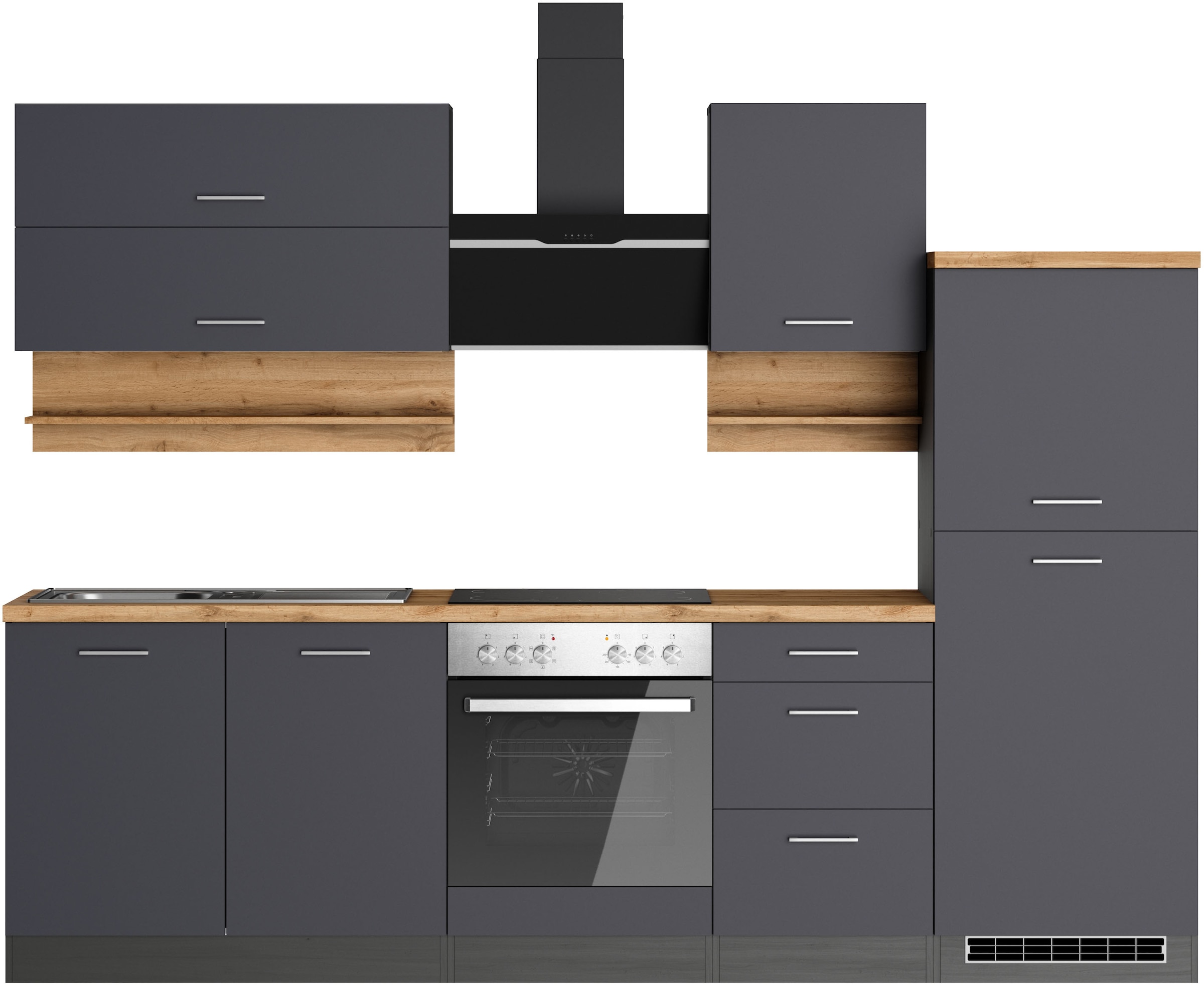 KOCHSTATION Küchenzeile "KS-Milan", 270 cm breit, robuste Metallauszüge, vi günstig online kaufen