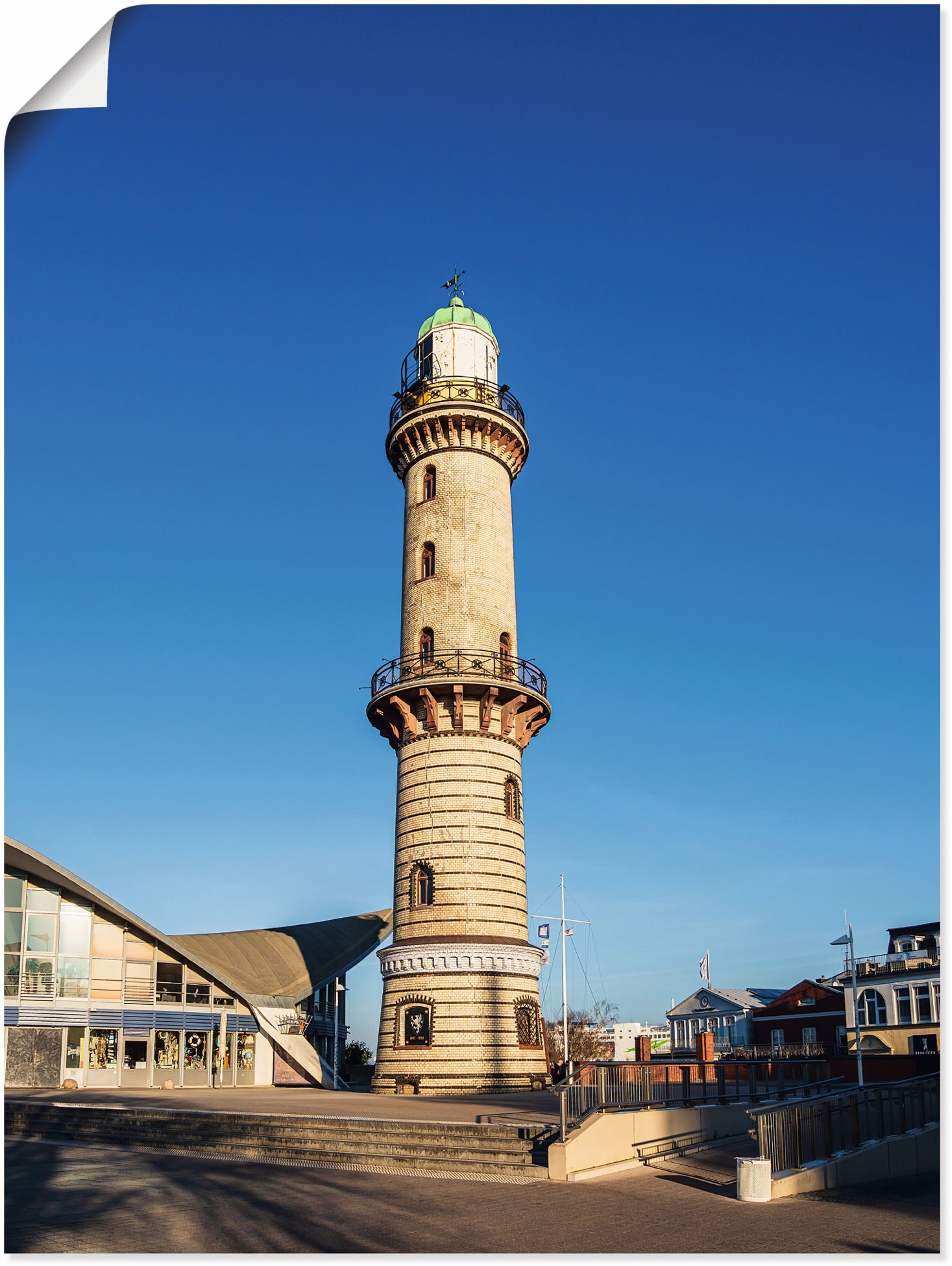 Artland Poster "Leuchtturm mit Teepott in Warnemünde II", Gebäude, (1 St.), günstig online kaufen