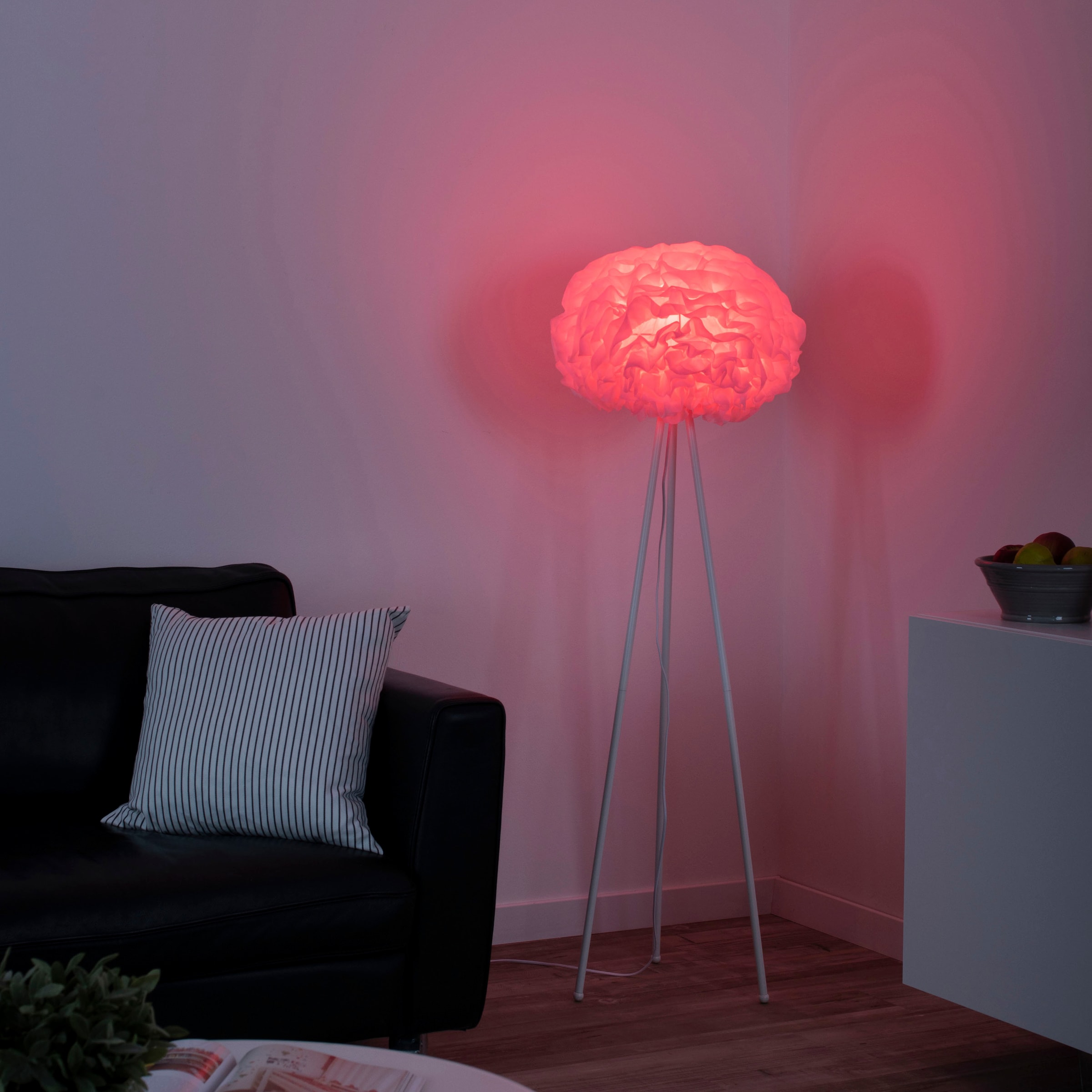 JUST LIGHT Stehlampe »LOLAsmart-NAOMI«, 1 flammig, Leuchtmittel E27 | LED wechselbar, MEDION-App, IR-Fernbedienung, Bezug bei 30° waschbar, trocknergeeignet