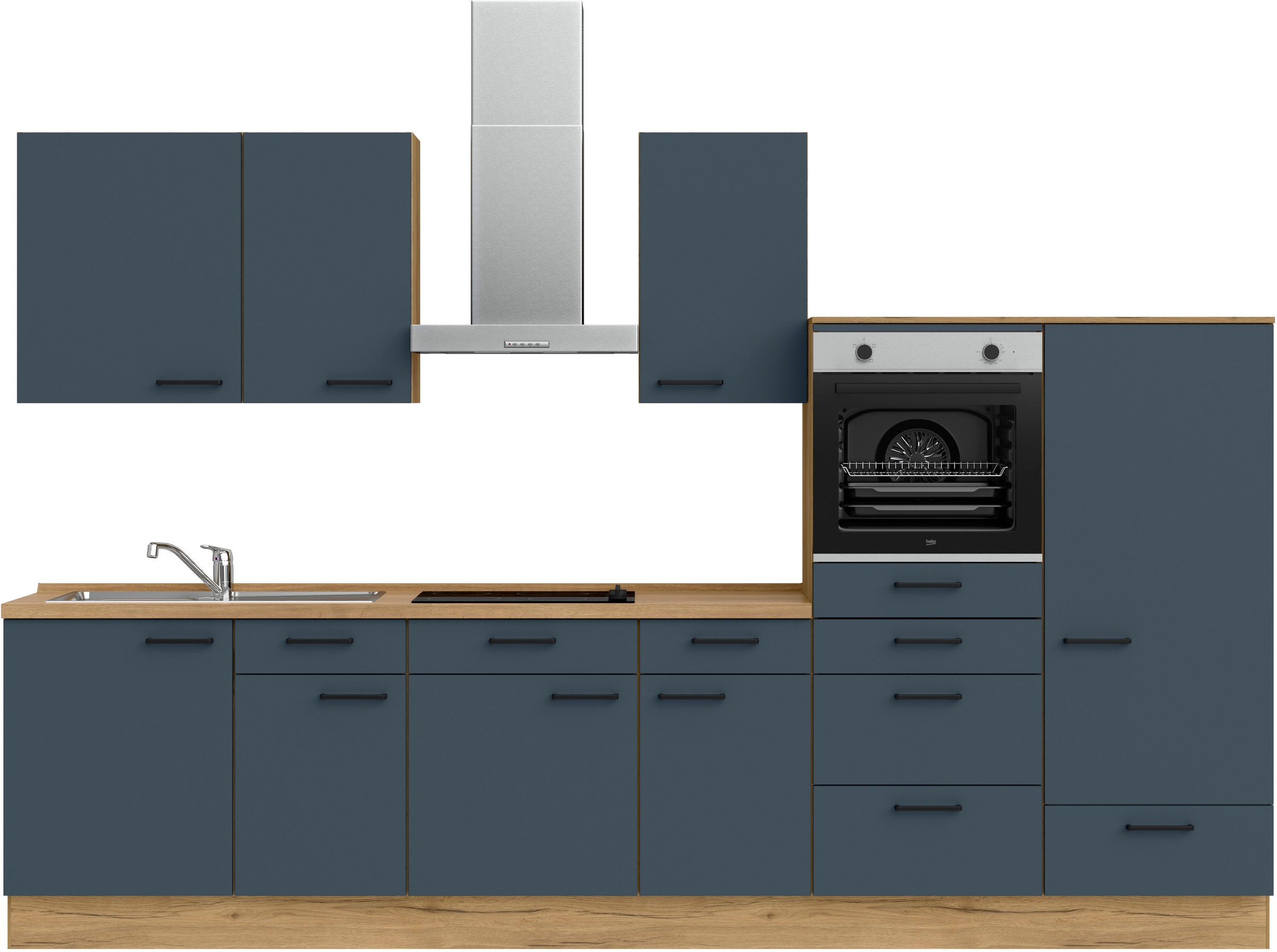 nobilia Küchenzeile ""Easytouch I", NEU: individuell anpassbar mit gratis Profi-Beratung" vormontiert, Breite 330 cm, Ausrichtung wählbar, wahlw. mit E-Geräten