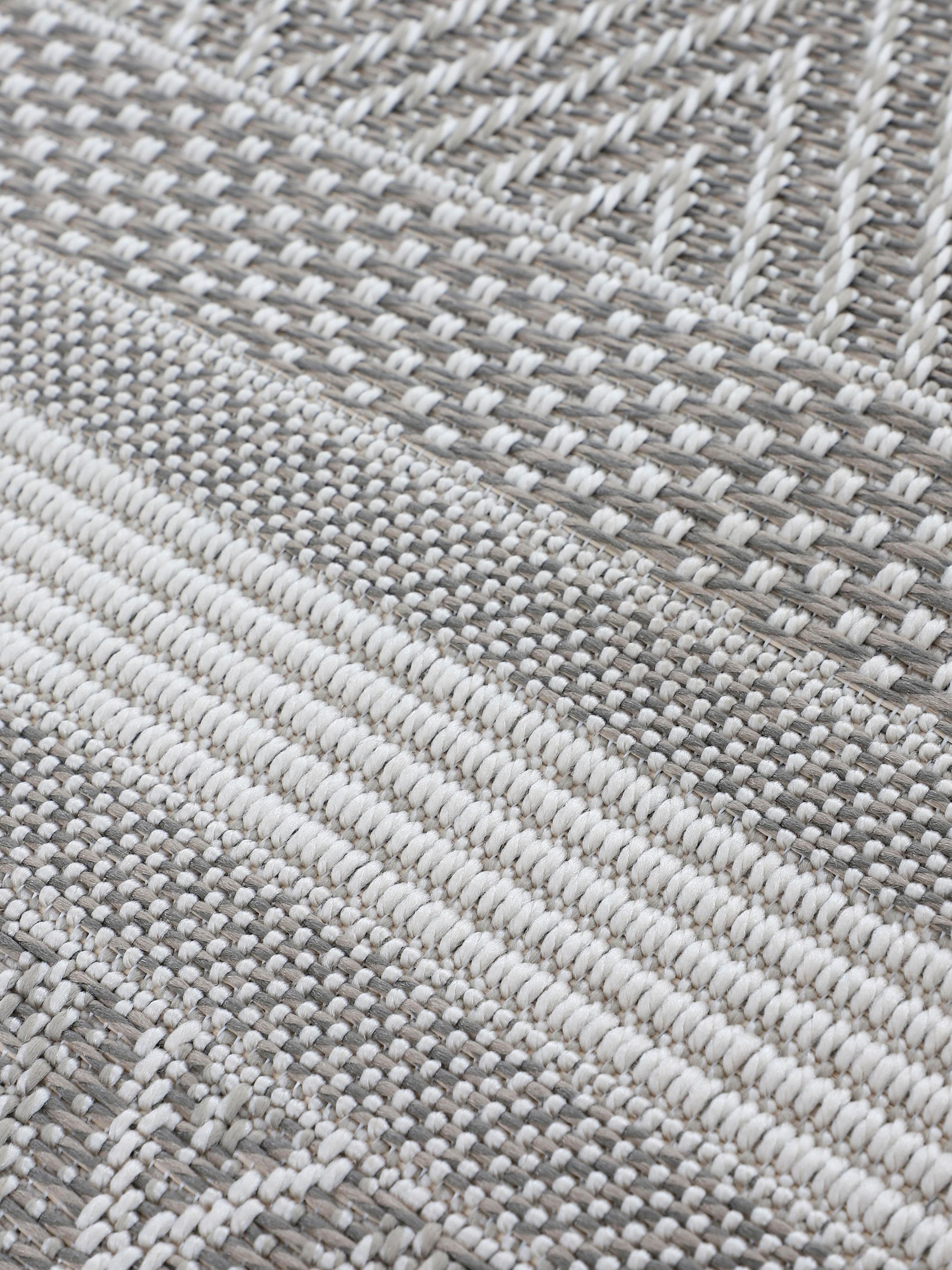 carpetfine Teppich »Boho 101«, rund, 4 mm Höhe, robustes Flachgewebe, Sisal Optik, UV-beständig, Außenbereich