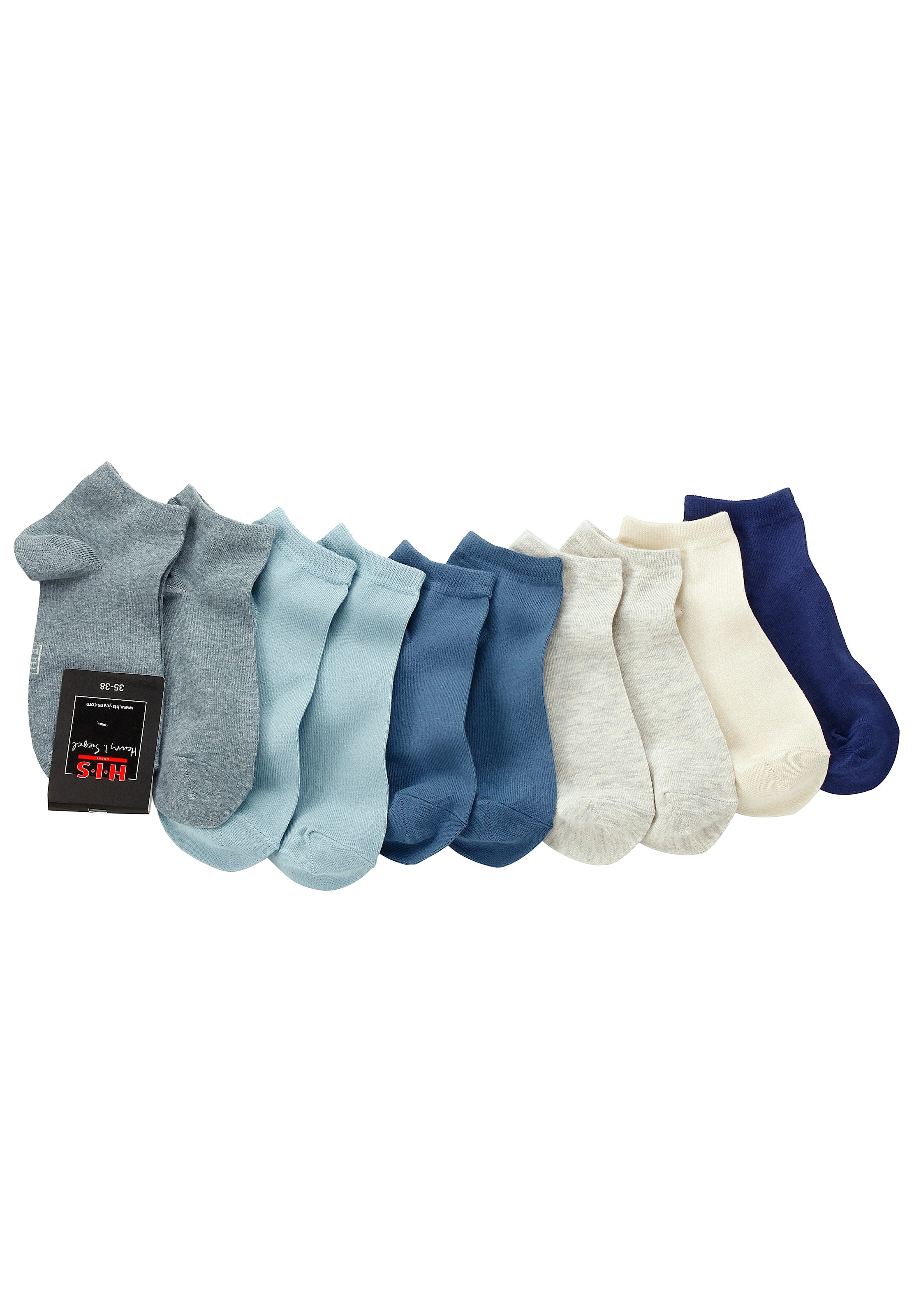 H.I.S Kurzsocken, (Set, 10 Paar), mit verstärkter Ferse und Spitze