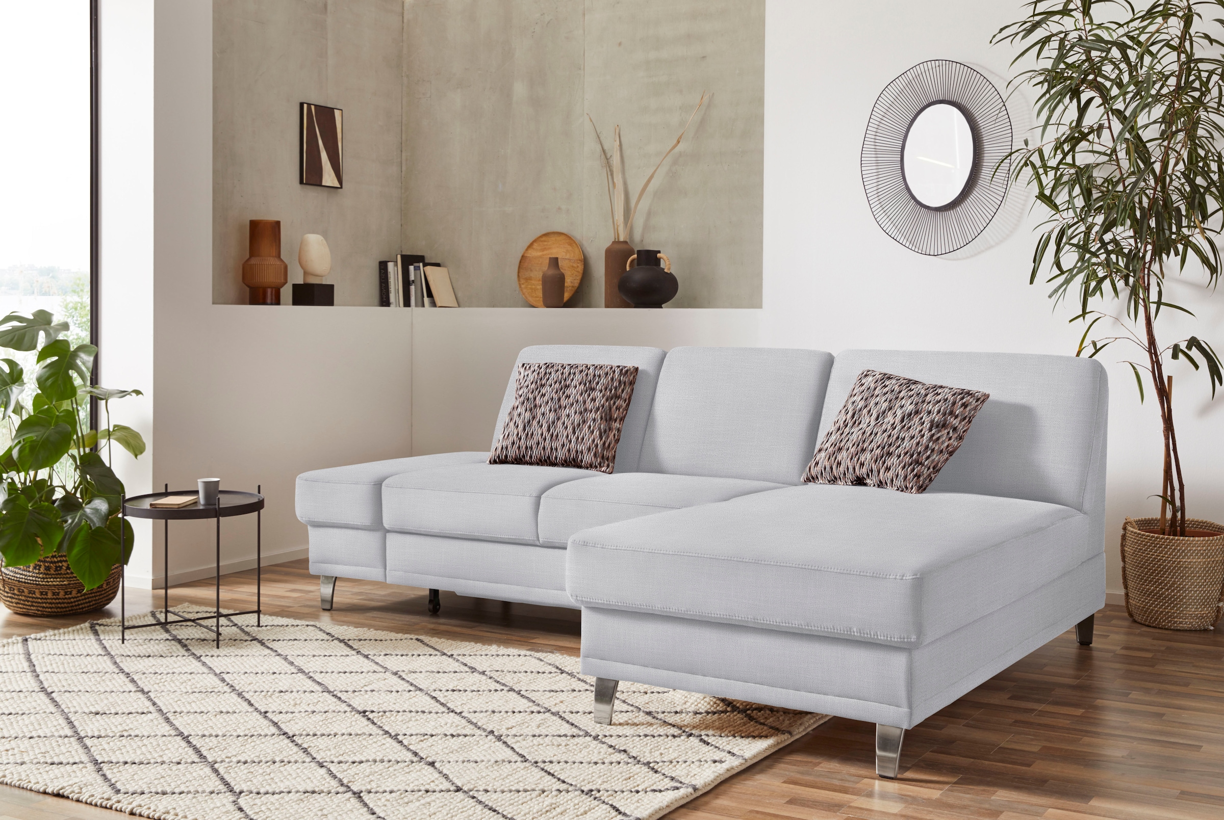 sit&more Ecksofa "Clio L-Form" optional Schlaffunktion oder Vorziehsitz und Bettkasten, Federkern