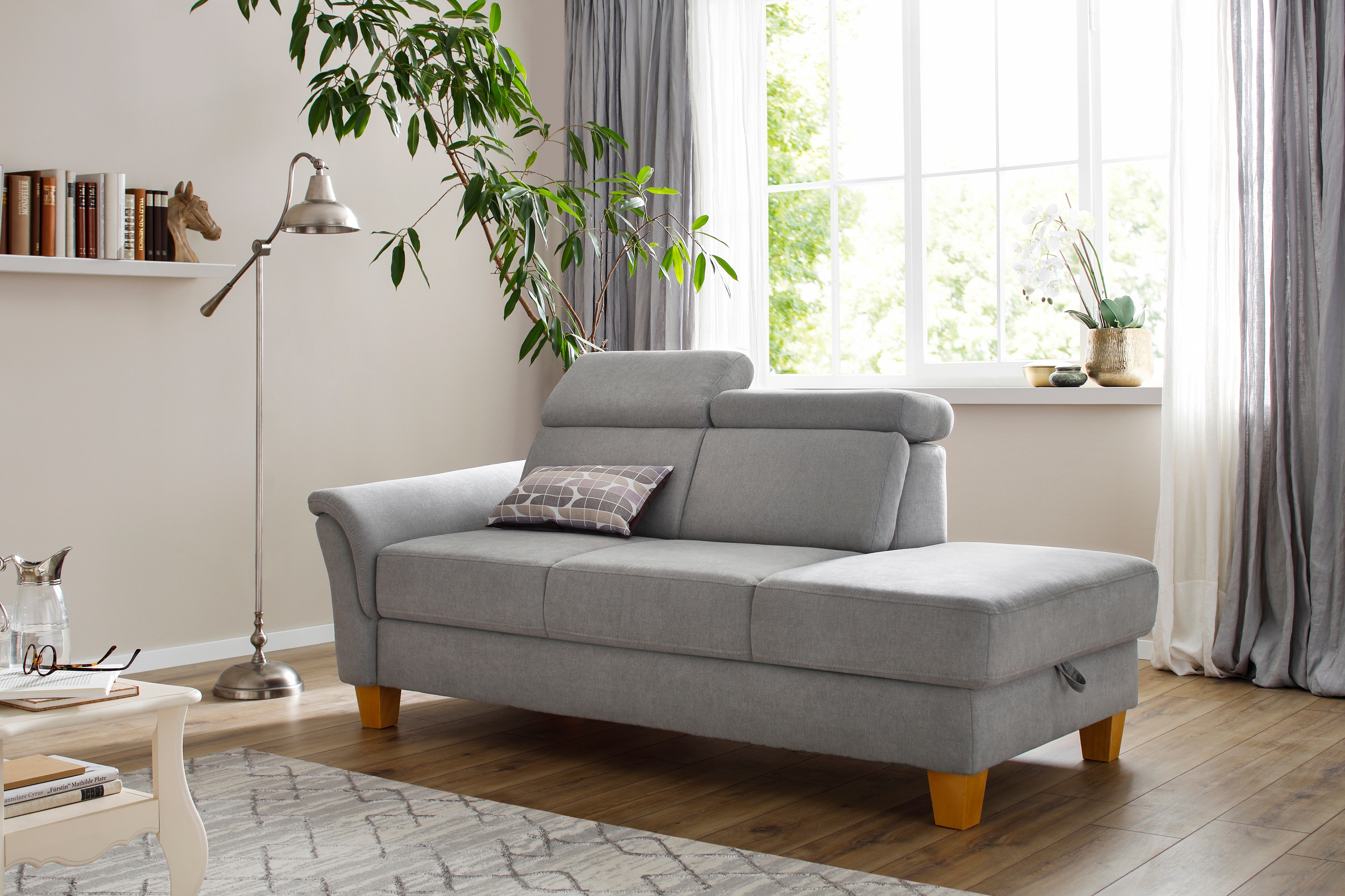OTTO home Recamiere "Conville" incl. Kopfteilverstellung, Federkern, wahlweise mit Bettkasten