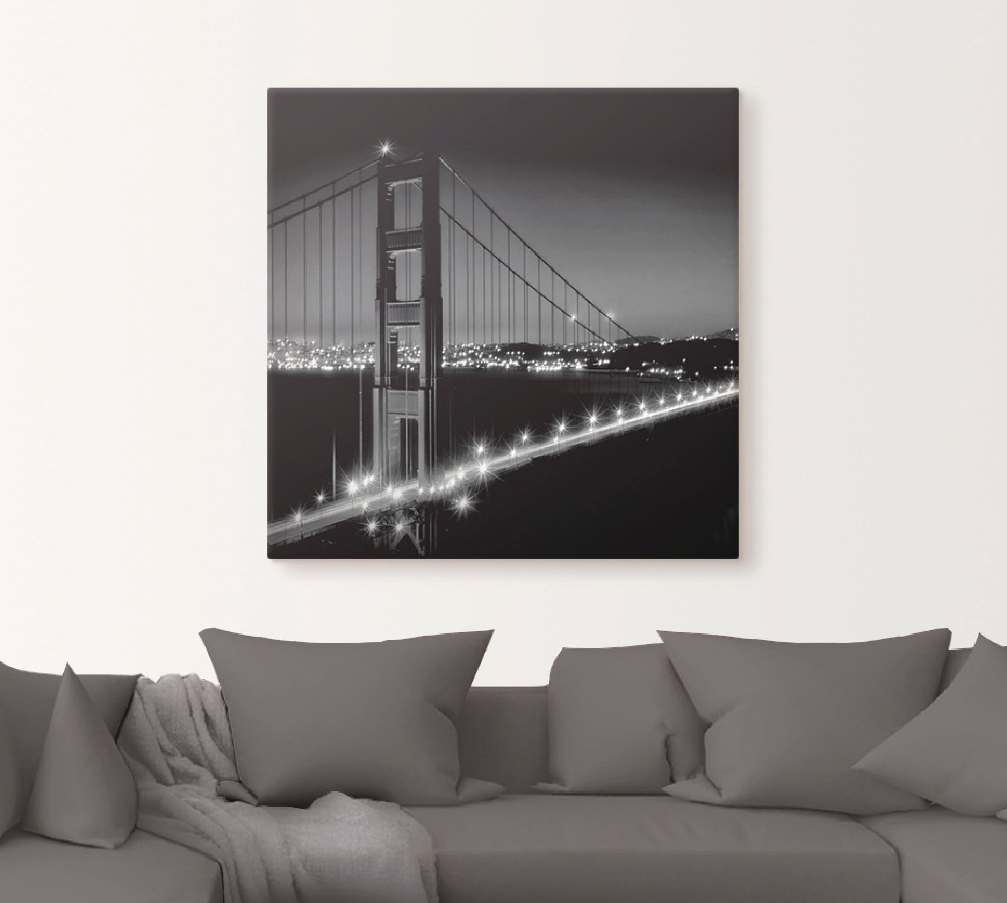 Artland Wandbild »Golden Gate Bridge St.), Amerika, Leinwandbild, als | (1 am Poster BAUR bestellen in versch. Größen Wandaufkleber Alubild, oder Abend«