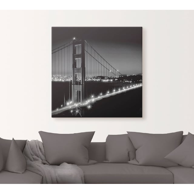 Artland Wandbild »Golden Gate Bridge am Abend«, Amerika, (1 St.), als  Alubild, Leinwandbild, Wandaufkleber oder Poster in versch. Größen  bestellen | BAUR