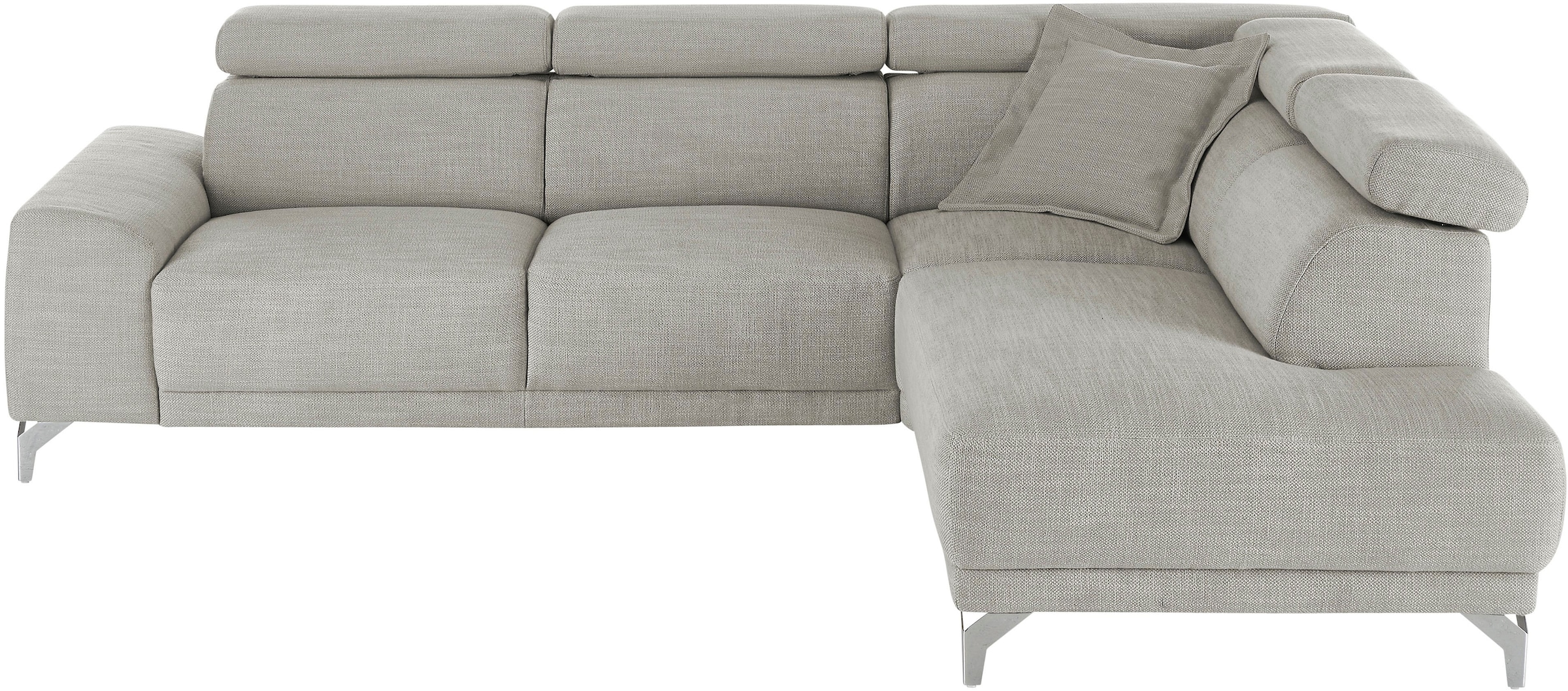 3C Candy Ecksofa »Greve Sofa immer mit manuelle Kopfteilverstellungen, modern, elegant« wahlweise motorischer Sitzvorzug, bequem und zeitlos, L-Form