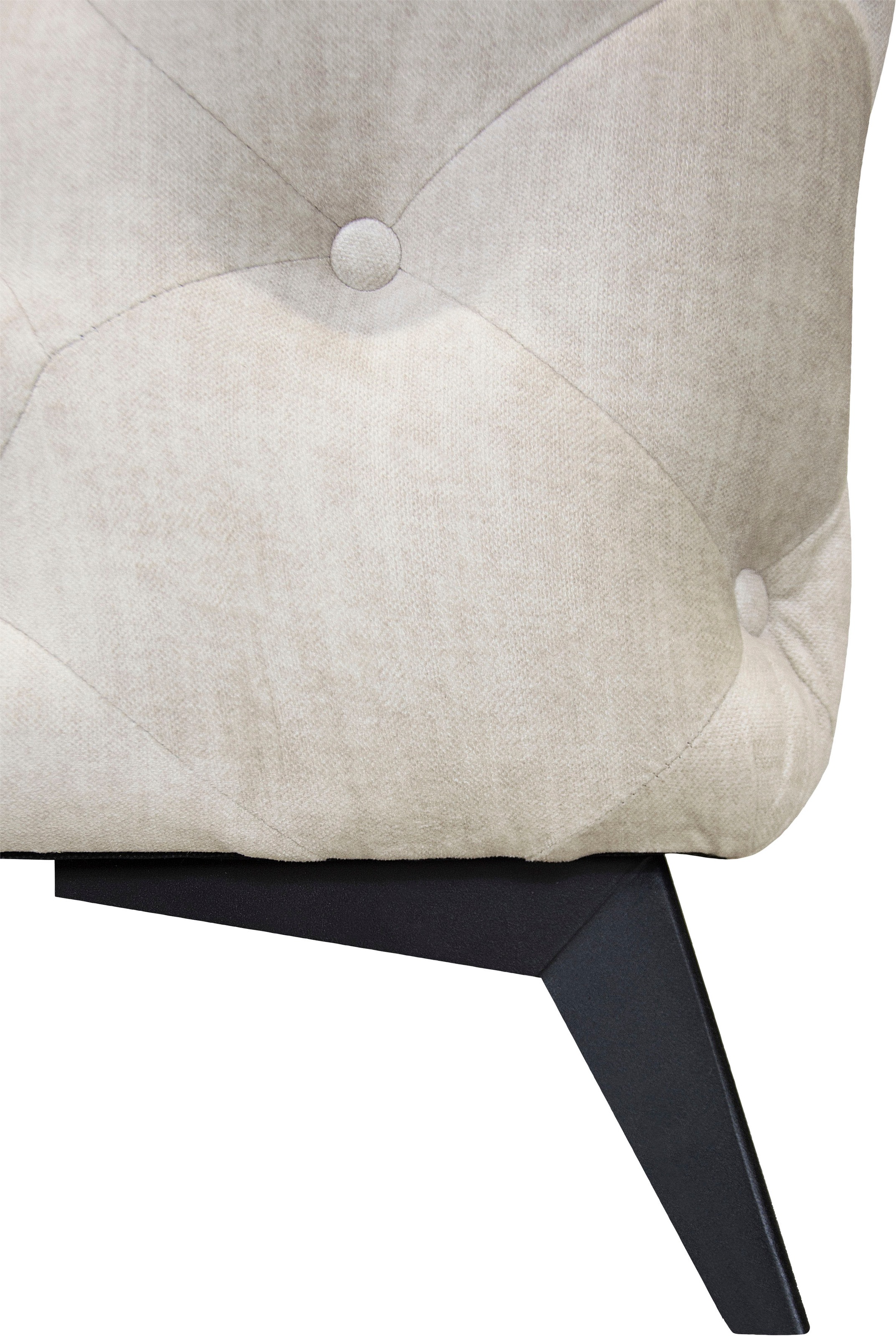 Leonique Chesterfield-Sofa »Ecksofa GLYNIS L-Form mit Wellenunterfederung, Maße B/T/H 323/264/75cm«, aufwändige Knopfheftung, moderne Chesterfield Optik, Fußfarbe wählbar