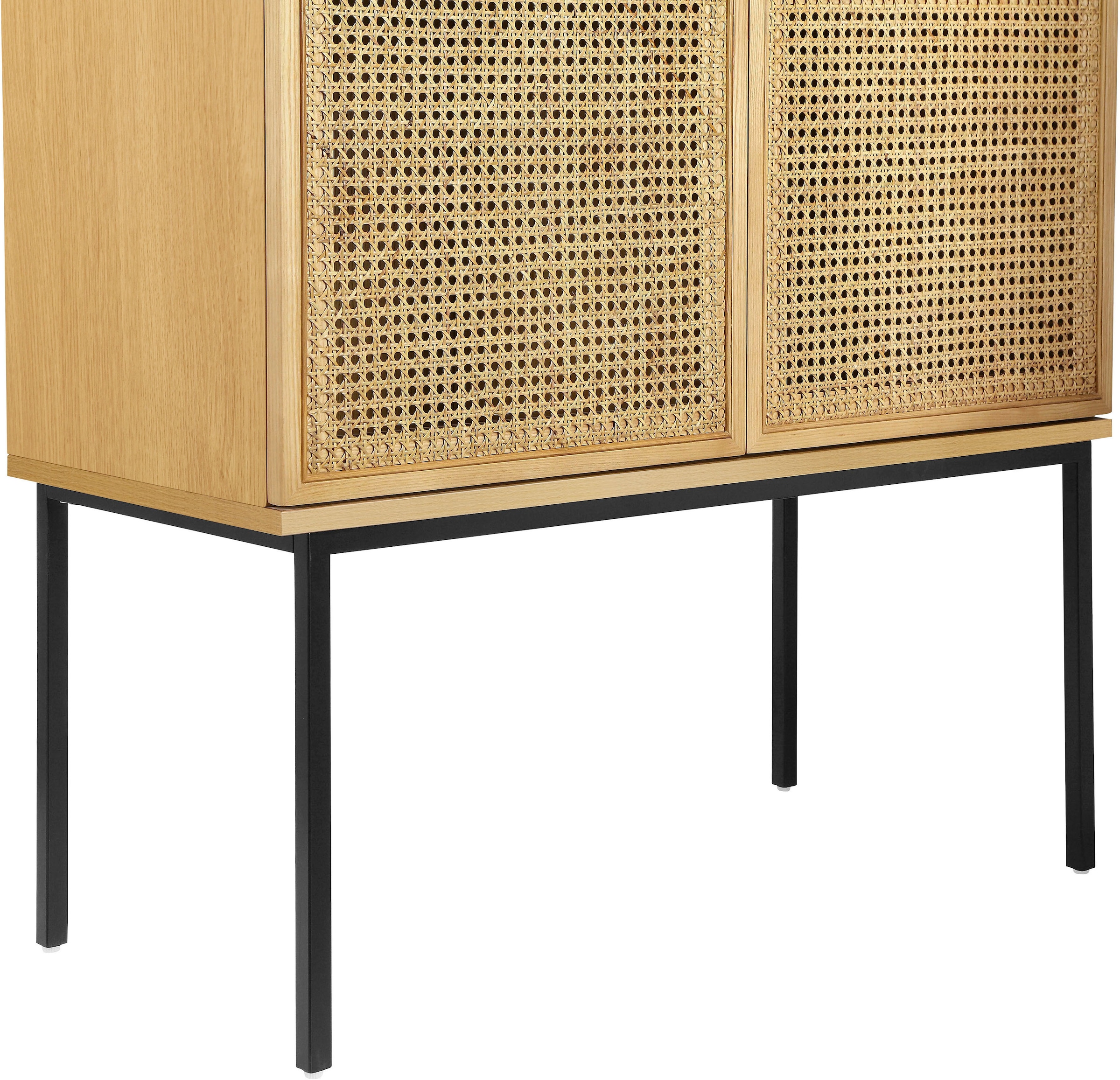INOSIGN Highboard »Keylea«, Eschenholz-Details, robustem Metallgestell, FSC-zertifiziertem Holz