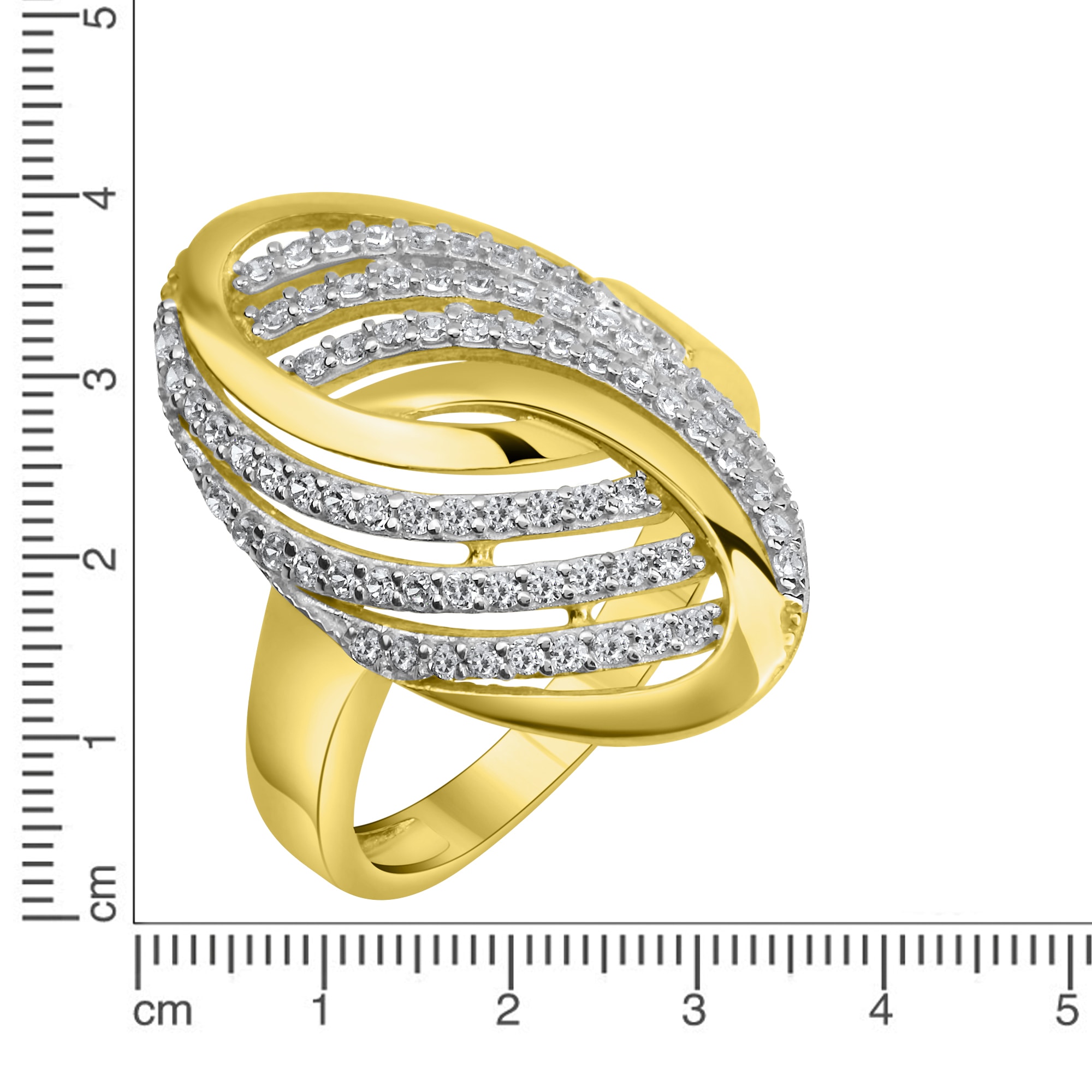 Fascination by Ellen K. Fingerring »585/- Gelbgold bicolor Zirkonia«