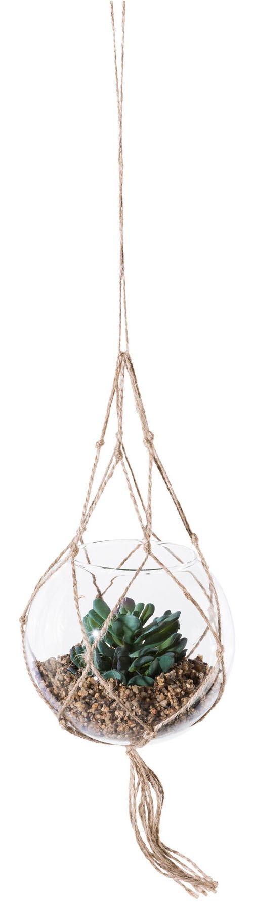 Thumbnail - Creativ green Kunstpflanze "Sukkulenten" mit Makramee-Aufhängung