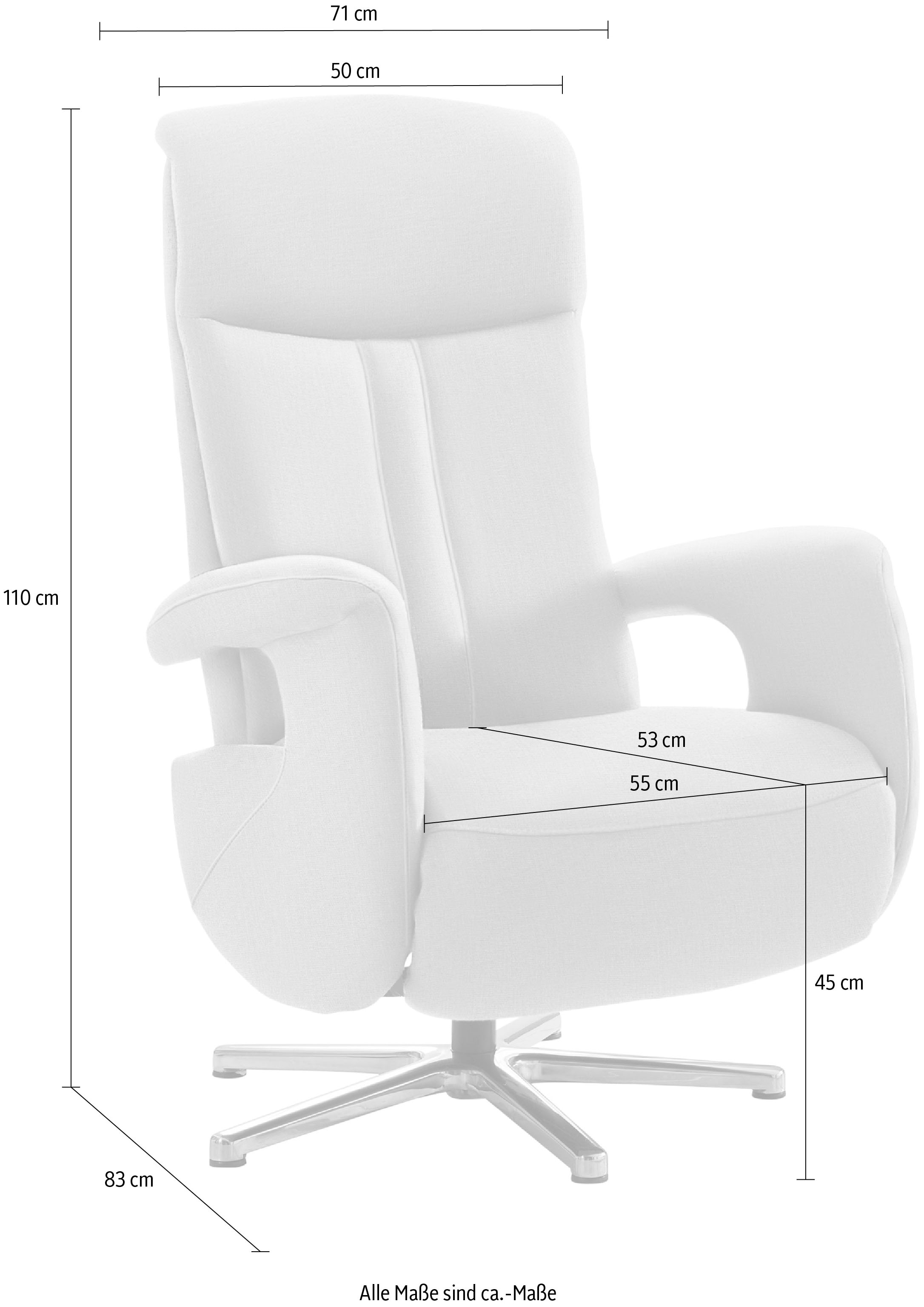 Die PlanBar Relaxsessel »MP-RS18073«, 360° drehbar, inkl. man. Kopfpolsterverstellung u. Relax-Funktion