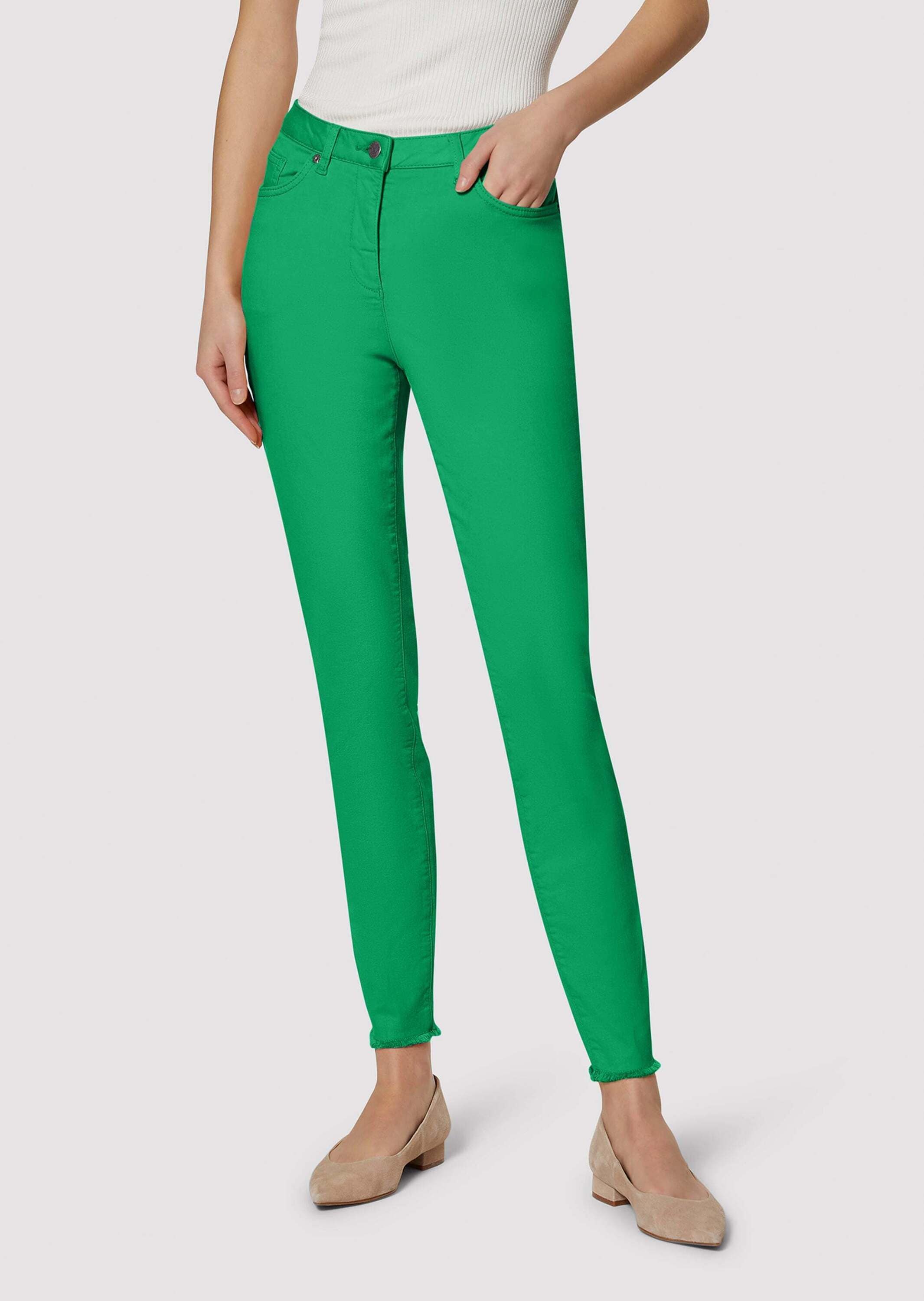 MADELEINE Regular-fit-Jeans »Jeans Jeans mit feinem Fransensaum«