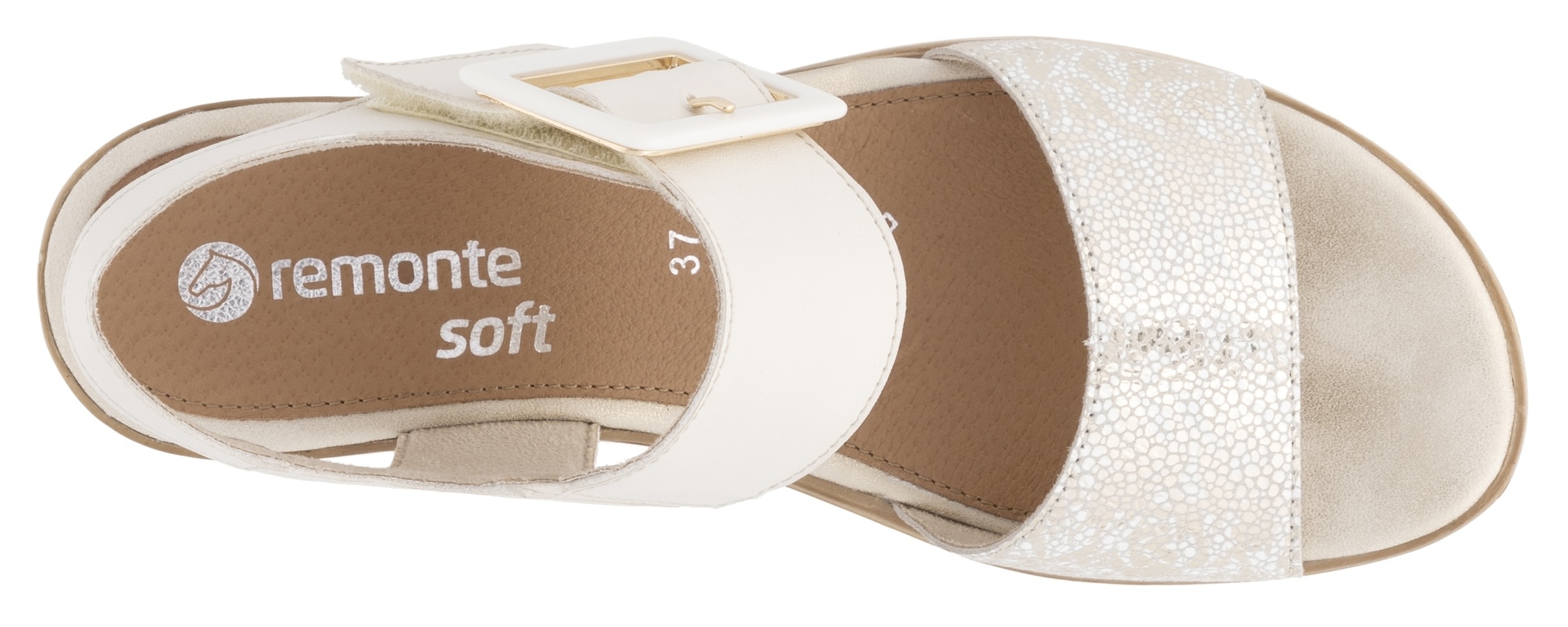 Remonte Sandalette »ELLE-Collection«, Sommerschuh, Sandale, Bequemschuh mit Klett unter der Zierschnalle