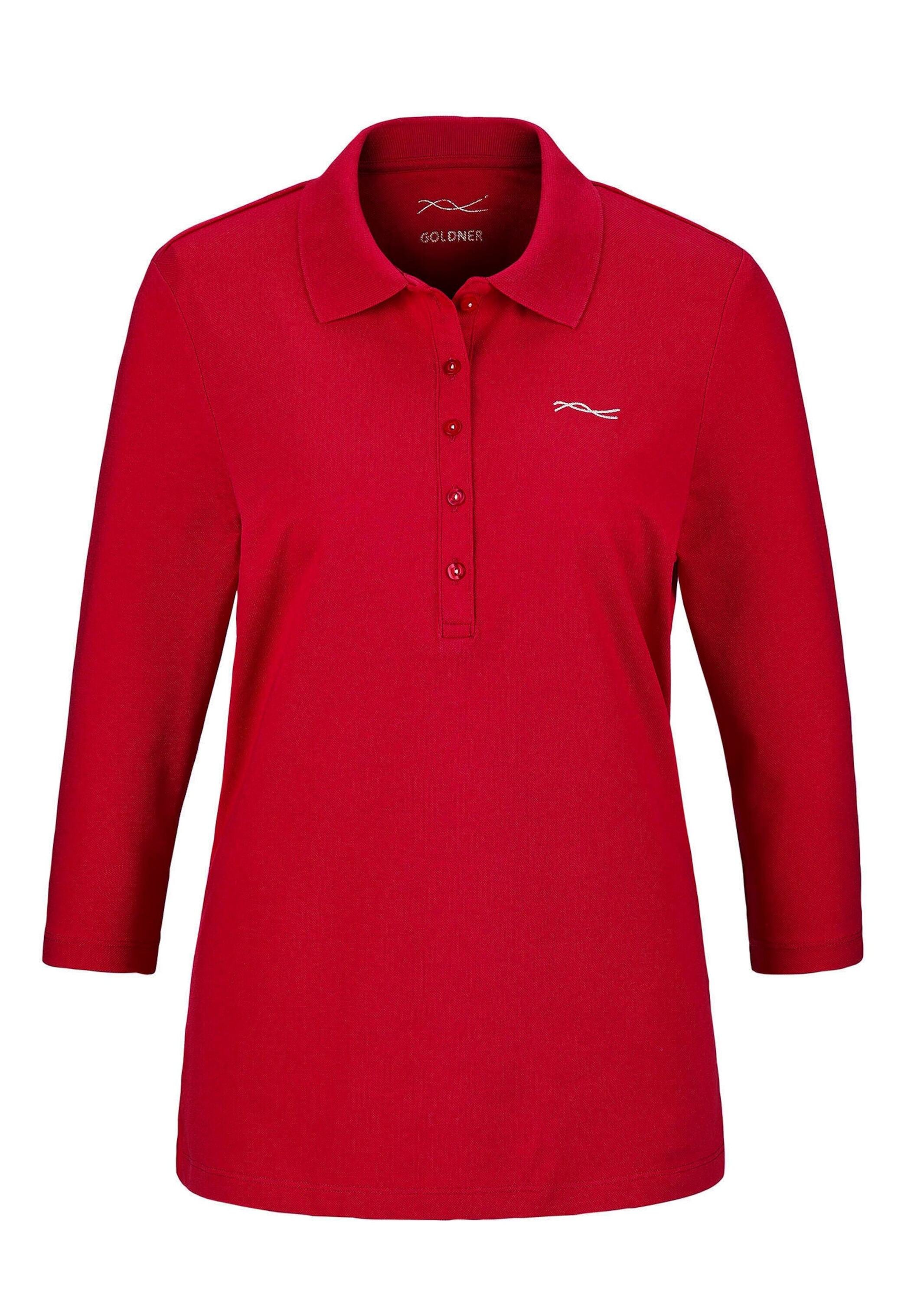 GOLDNER Poloshirt "Baumwollshirt mit Glanzakzenten" Ohne