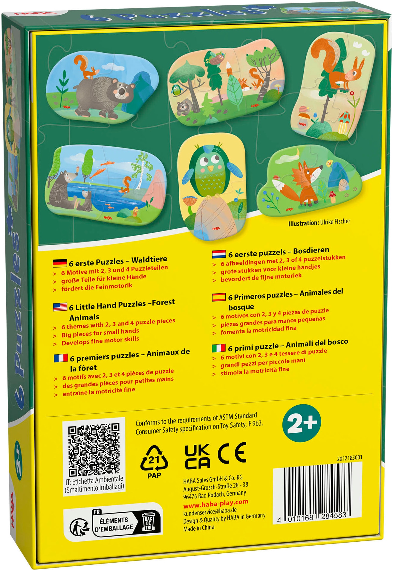 Haba Puzzle »6 erste Puzzles Waldtiere«, (18 tlg.)