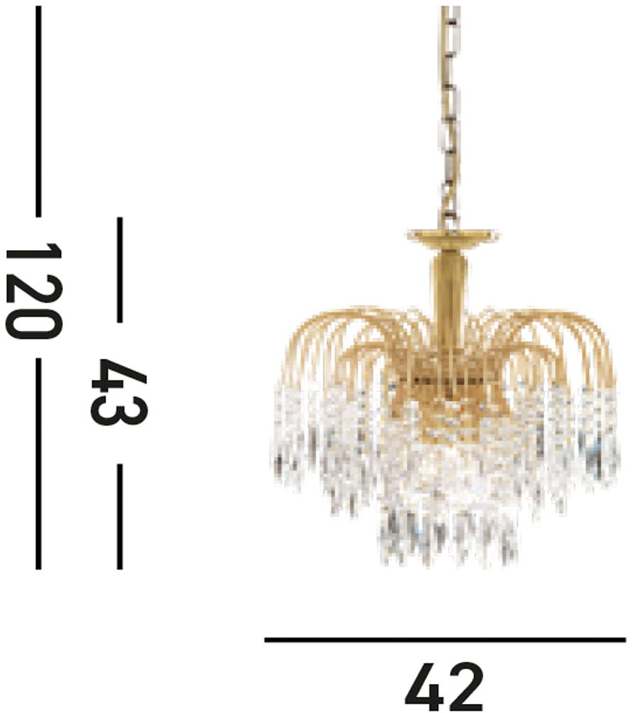 Searchlight Hängeleuchte »Kristall-Leuchte Waterfall, 3-flammig« E14 1 Stk. Glamourös