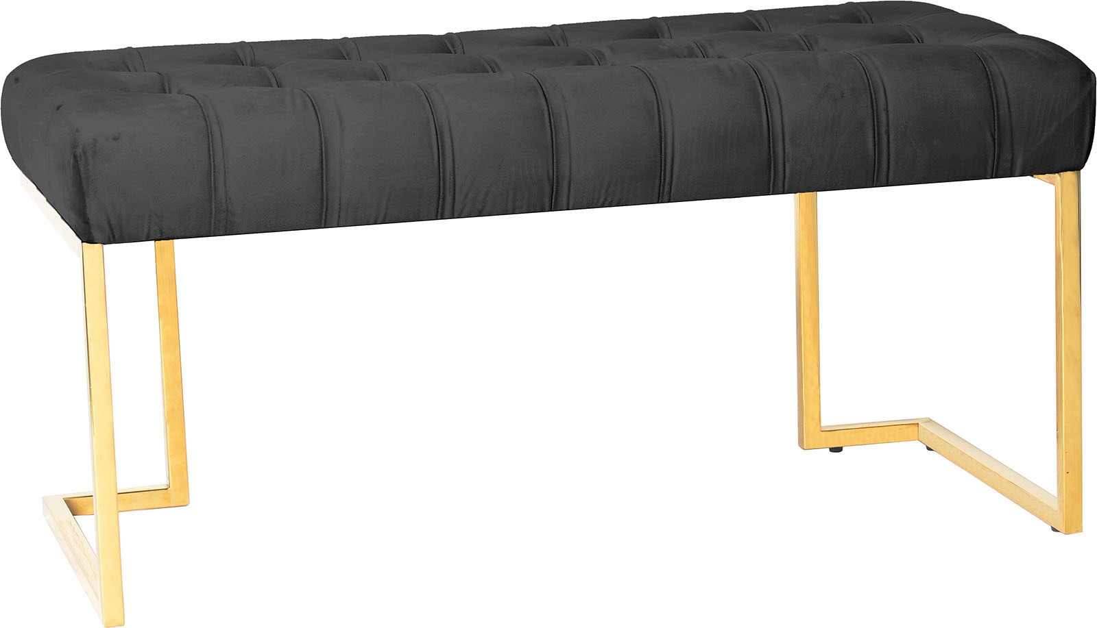 Kayoom Sitzbank »Rarity 225, Edler Touch durch goldenes Gestell« 1 Stk. tlg. eckig, samtweich, gesteppt, mit Zierknöpfen, Edelstahlgestell