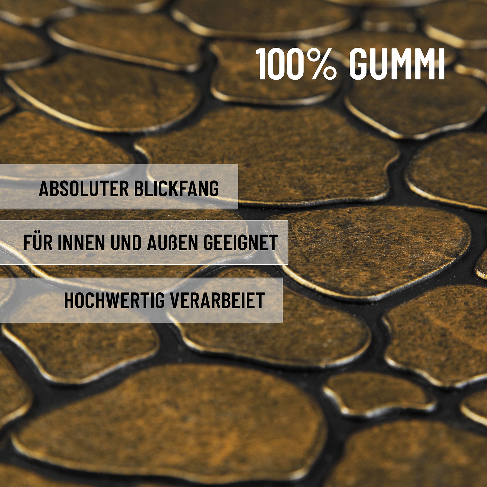 Wecon home Fußmatte »Desert Pebble«, rechteckig, 4 mm Höhe, Gummi, pflegeleicht, abwaschbar, rutschfest, Stein-Muster