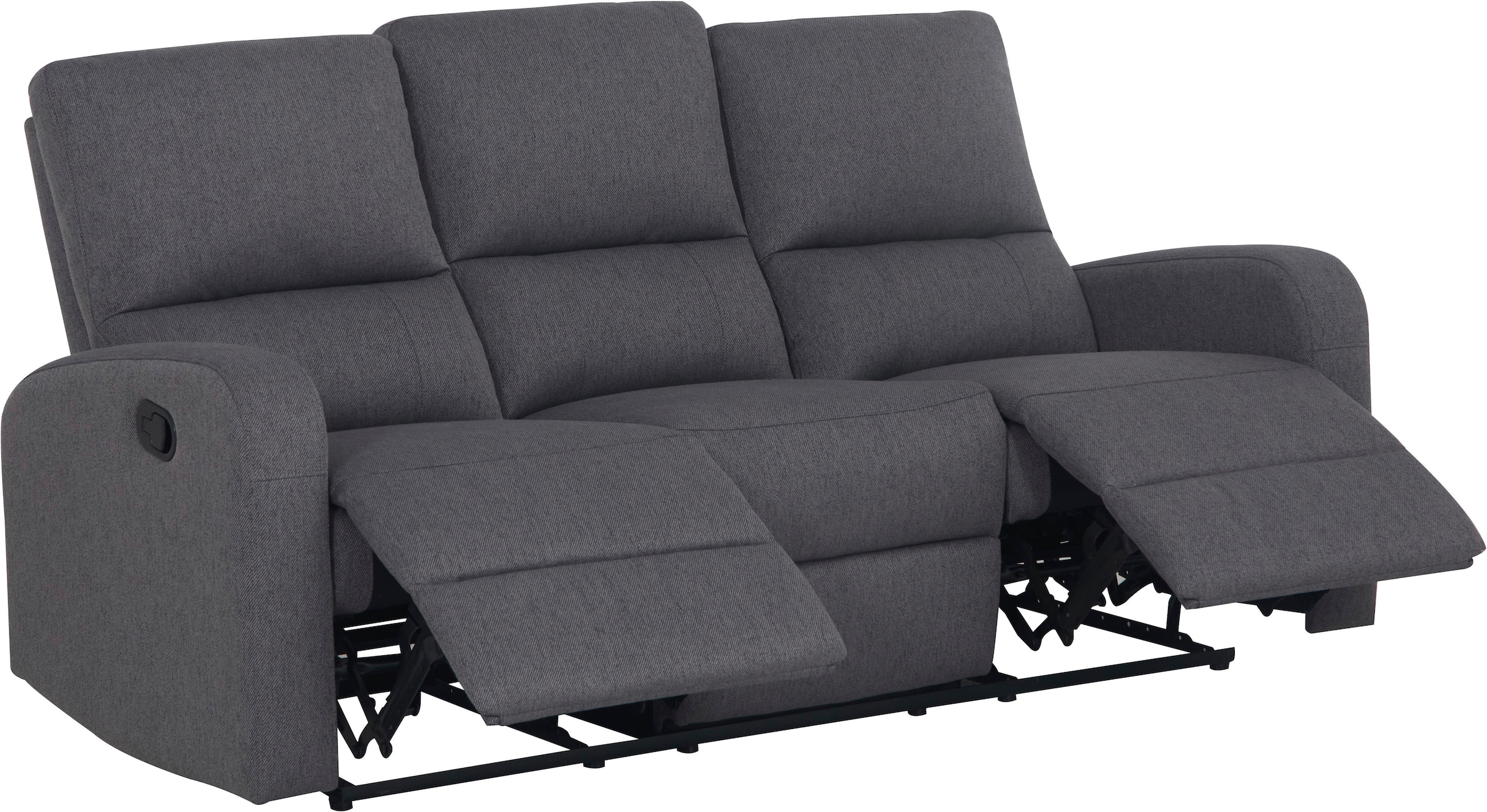 Home affaire 3-Sitzer »TOURNAY manuelle Relaxfunktion, Liegefunktion (105°-135°), Webstoff«, Reclinerfunktion in 2 Sitzen (links u. rechts)