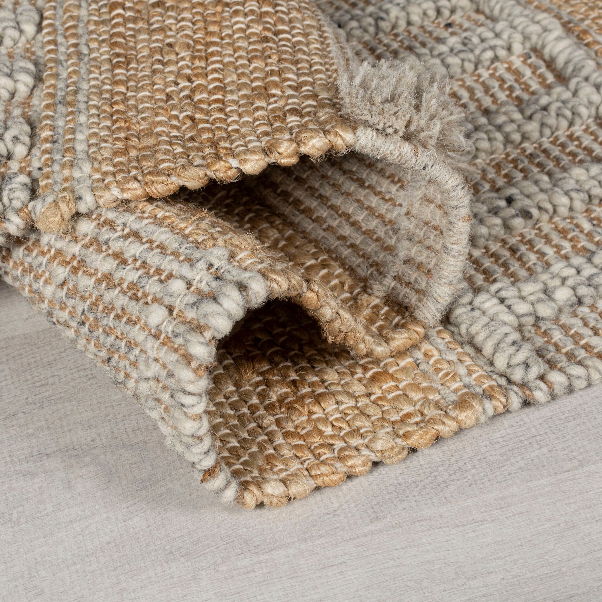 FLAIR RUGS Teppich »Medina«, Jute | wie & Rechnung Boho-Look, rechteckig, Wolle BAUR Naturfasern aus auf