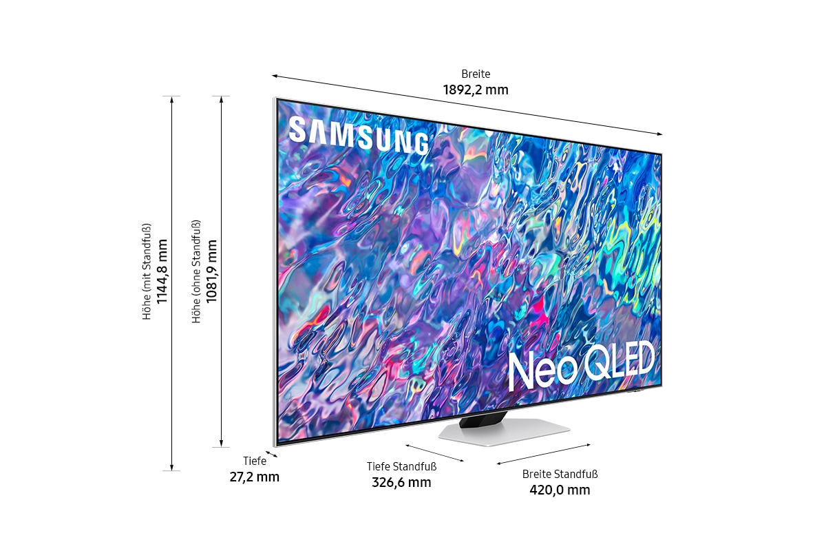 Samsung QLED-Fernseher »85" Neo QLED 4K QN85B (2022)«, 214 cm/85 Zoll, 4K Ultra HD, Smart-TV, Quantum Matrix Technologie mit Neo Quantum 4K,HDR 1500,Supreme UHD
