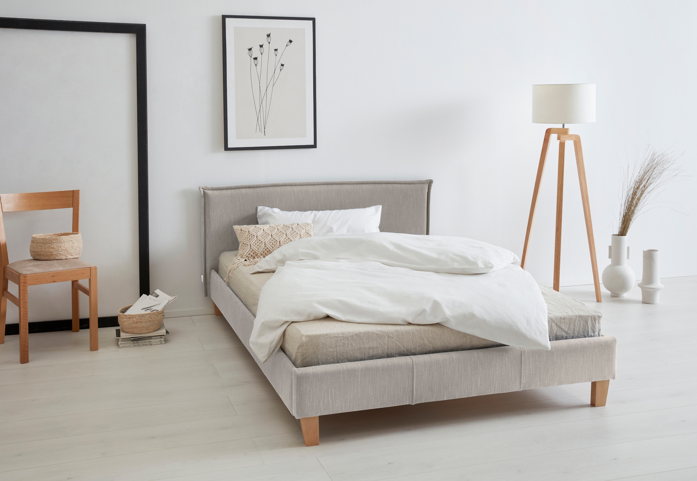 OTTO products "Heddi" in 5 Breiten: von 90cm-200cm, Biese am Kopfteil, Strukturstoff