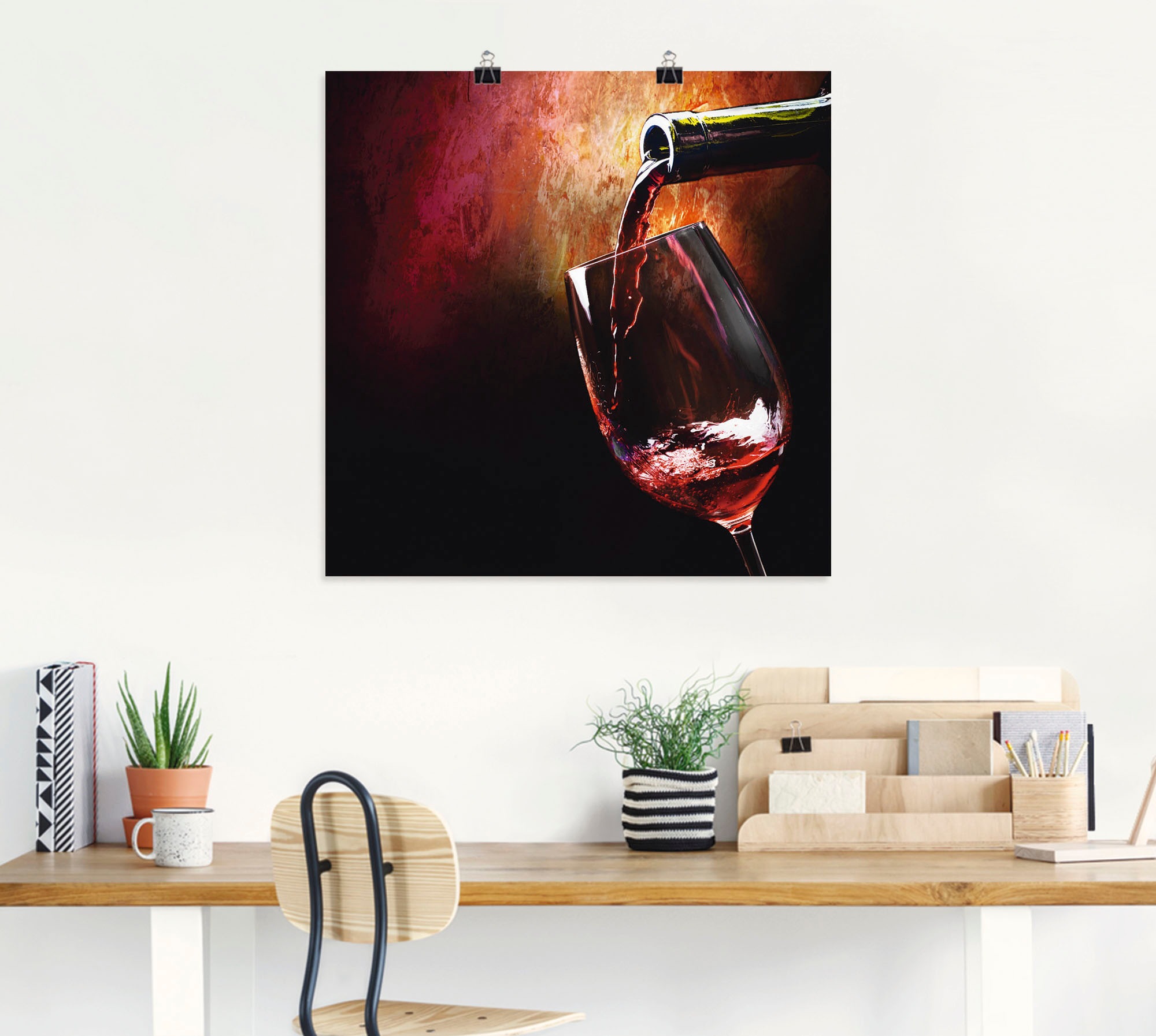 Artland Wandbild "Wein - Rotwein", Getränke, (1 St.), als Alubild, Outdoorb günstig online kaufen