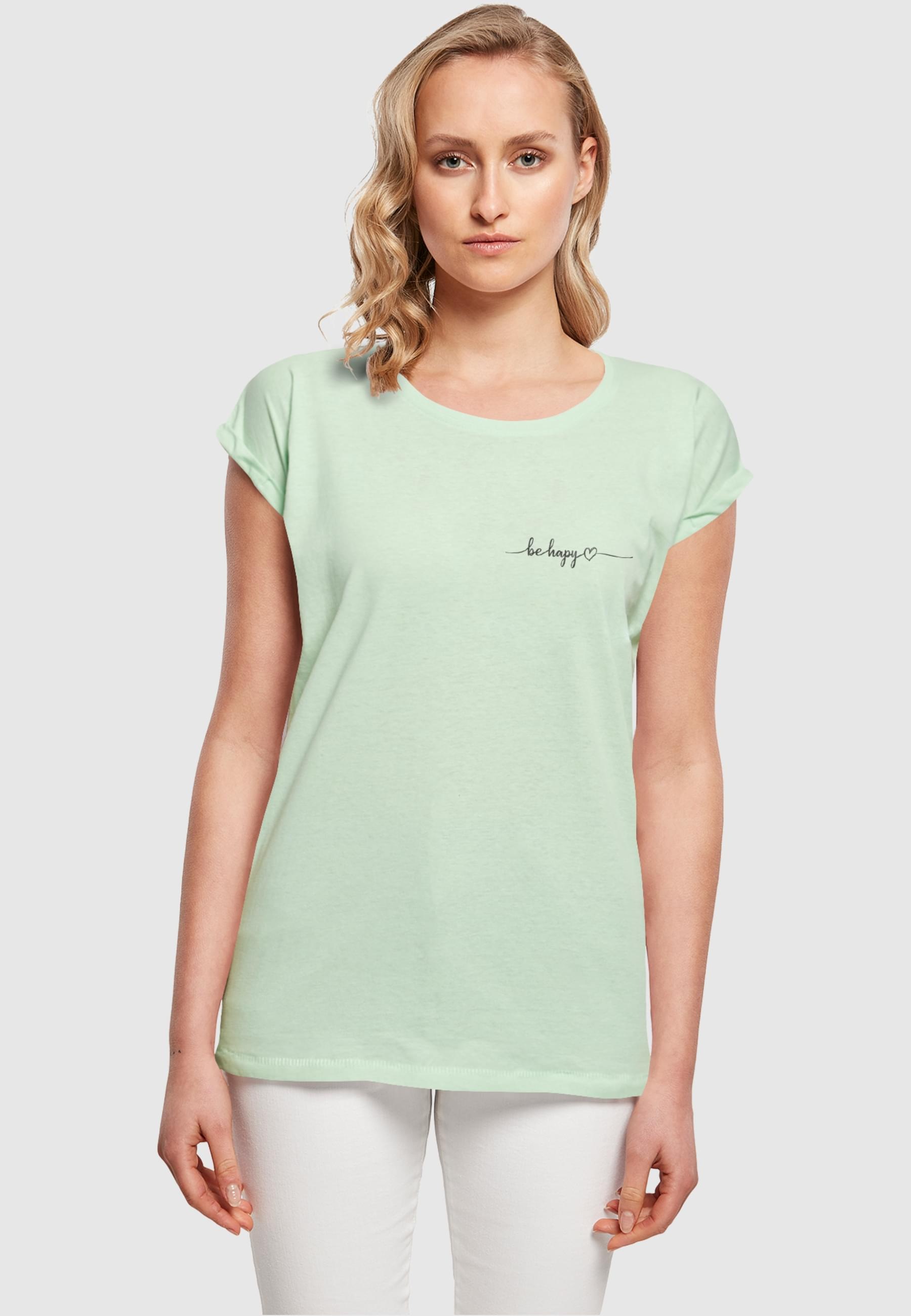 Merchcode T-Shirt »Merchcode Damen Ladies Be Happy T-Shirt«, (1 tlg.)