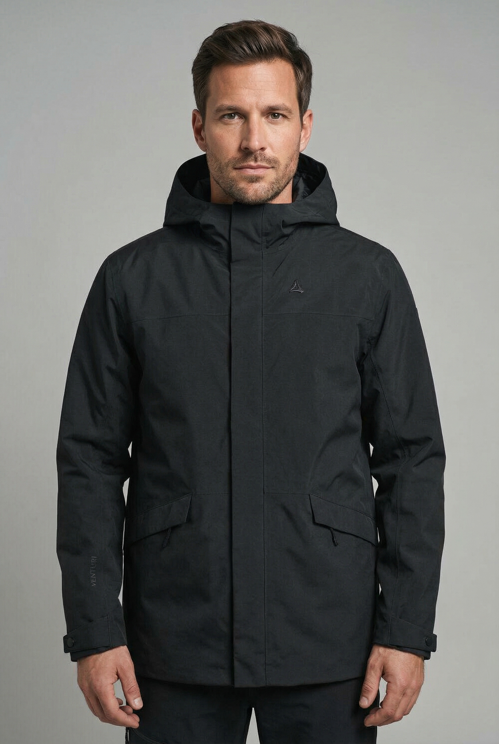 Schöffel Regenjacke "CIRC Jacket Style Smue MEN" mit Kapuze mit Reißverschlusstaschen und Innentasche, wasserdicht, atmungsaktiv