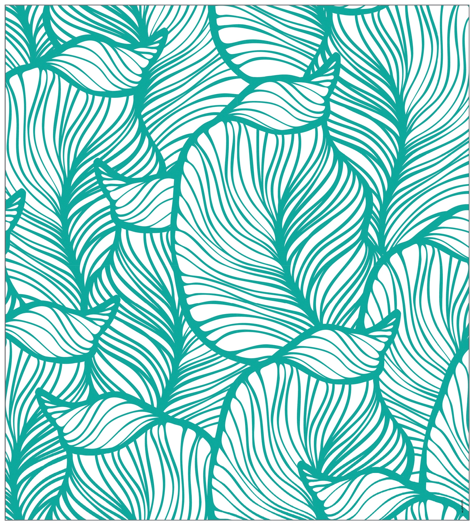 MySpotti Fensterfolie »Look Leaves turquoise«, halbtransparent,  glattstatisch haftend, 90 x 100 cm, statisch haftend kaufen | BAUR