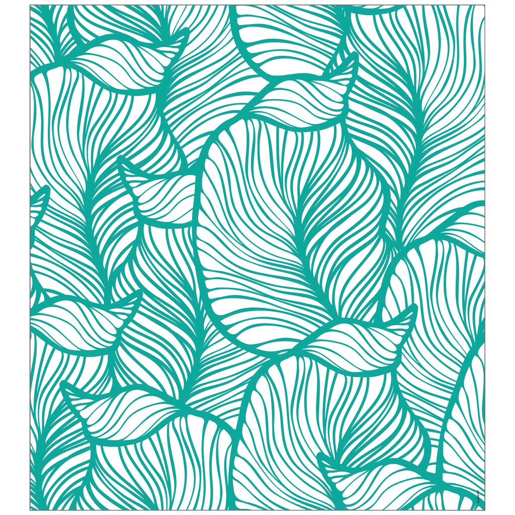 MySpotti Fensterfolie »Look Leaves turquoise«, halbtransparent, glattstatisch haftend