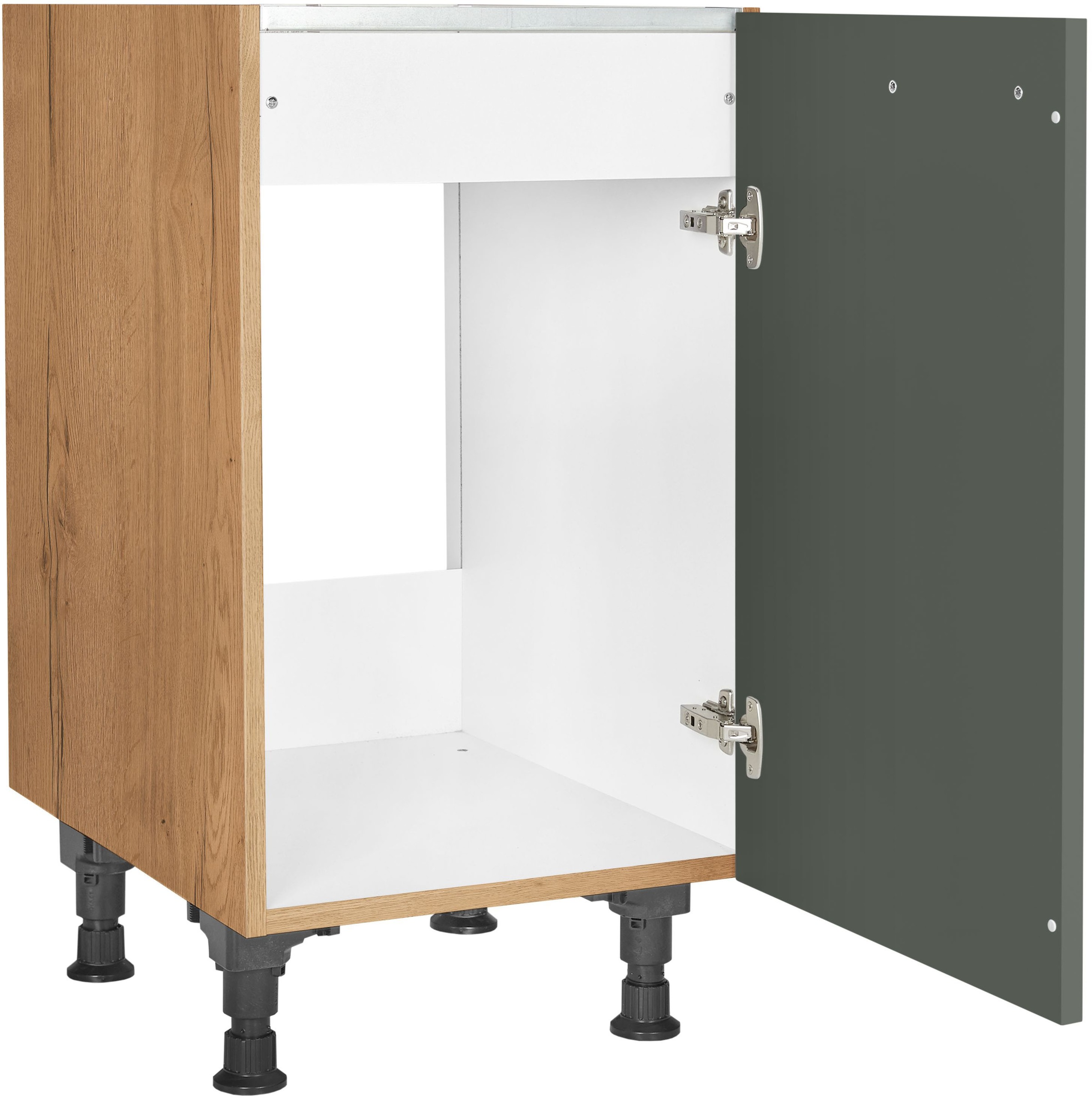 nobilia® Spülenschrank »"Easytouch", Ausrichtung wählbar, vormontiert, in den Breiten«, 45 und 60 cm, mit höhenverstellbaren Sockelfüßen