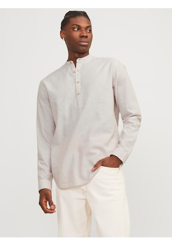 Langarmhemd »JJESUMMER TUNIC LINEN BLEND SHIRT LS SN«