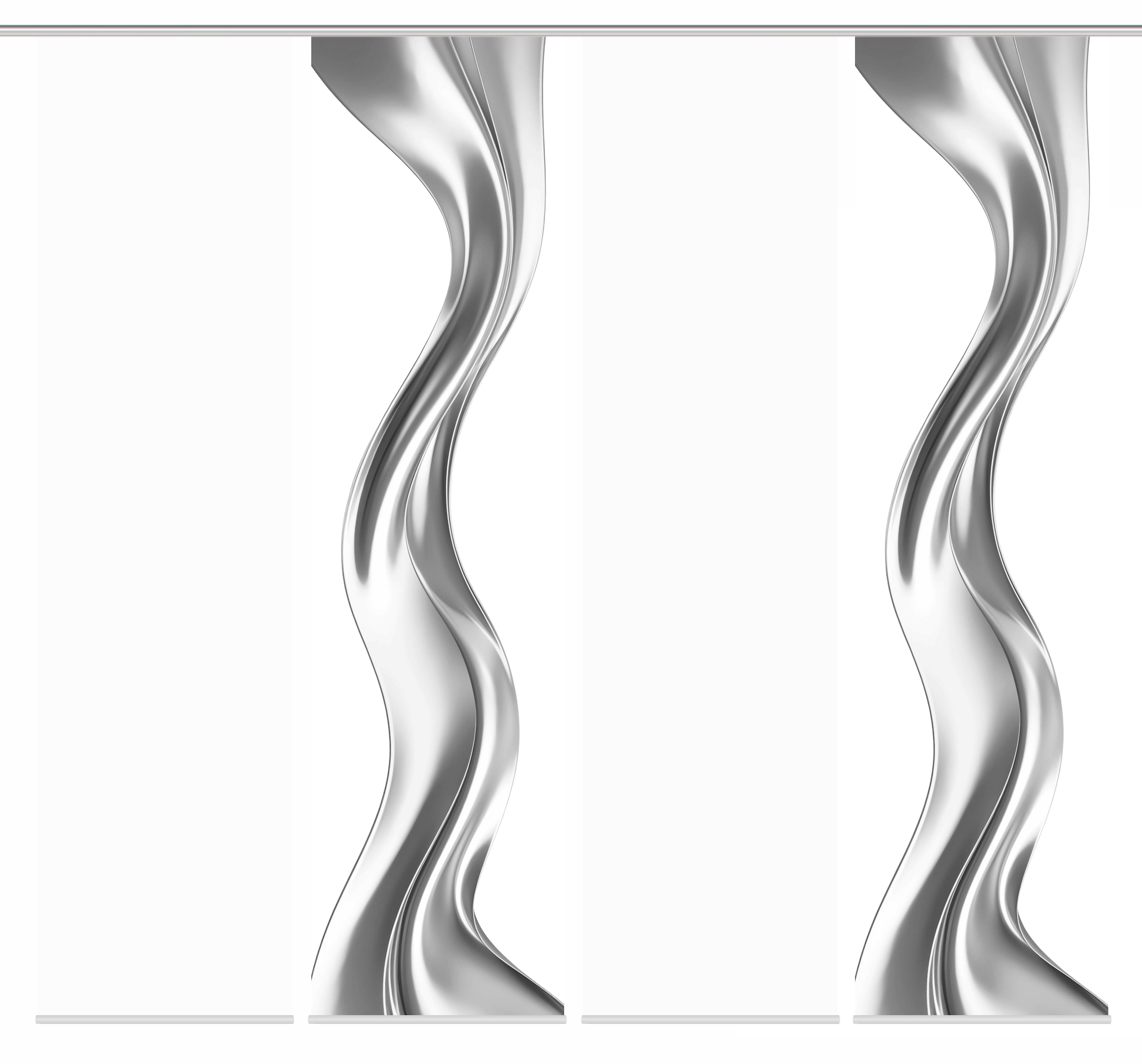 HOME WOHNIDEEN Schiebegardine »OAKLEY«, (4 St.), SCHIEBEVORHANGSET,SEIDENOPTIK,DIGIDRUCK