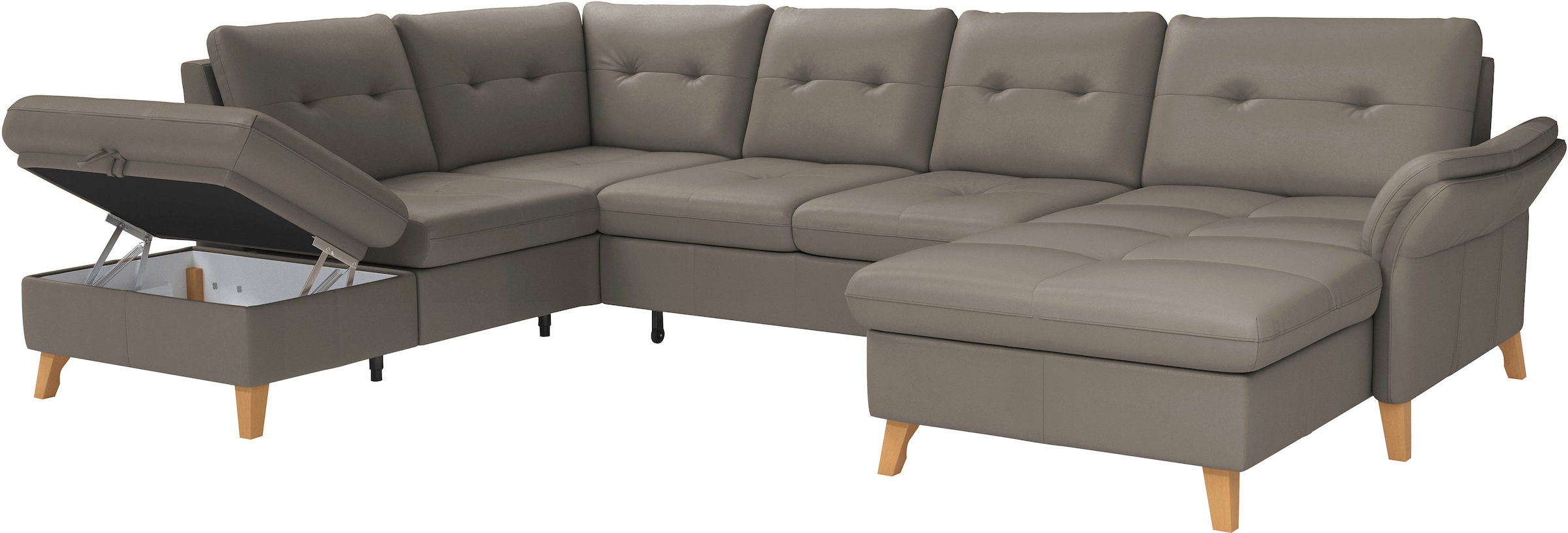 sit&more Wohnlandschaft »Göteborg«, inkl. Sitztiefenverstellung, wahlweise mit Bettfunktion & Bettkasten