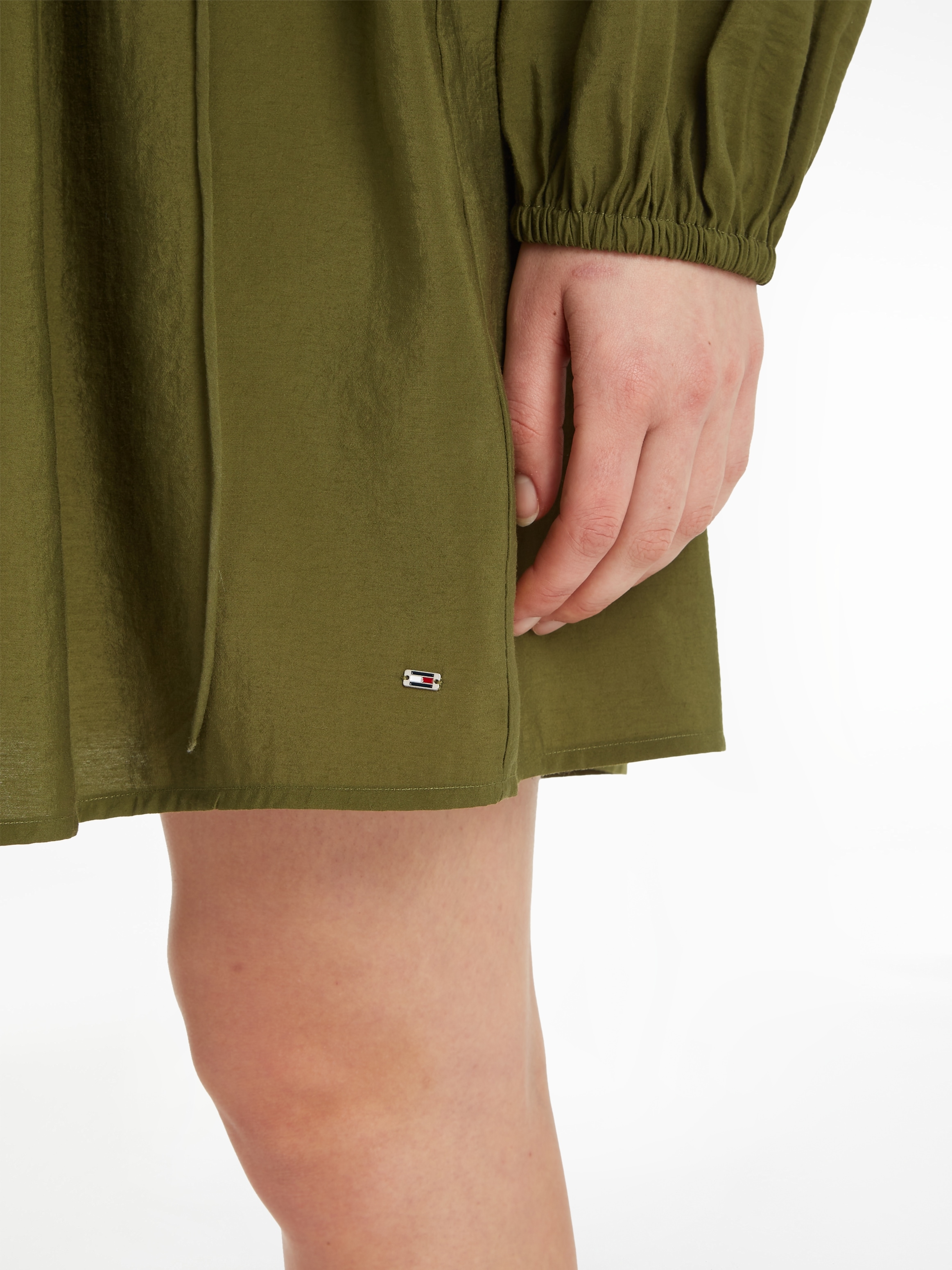 Tommy BAUR Hilfiger »TEXTURED DRESS«, mit | Blusenkleid SHORT MODAL Taillenbund kaufen für