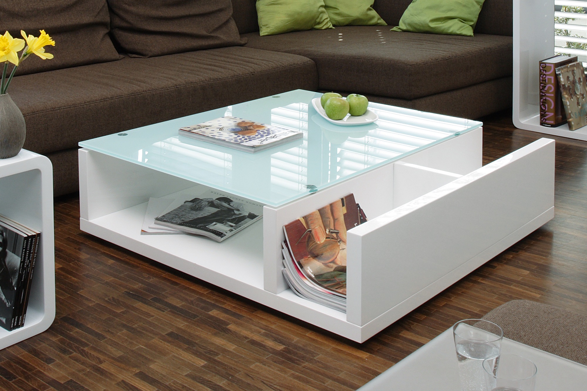 Salesfever Scandinavian Coffee Table White 100x100x30cm 3