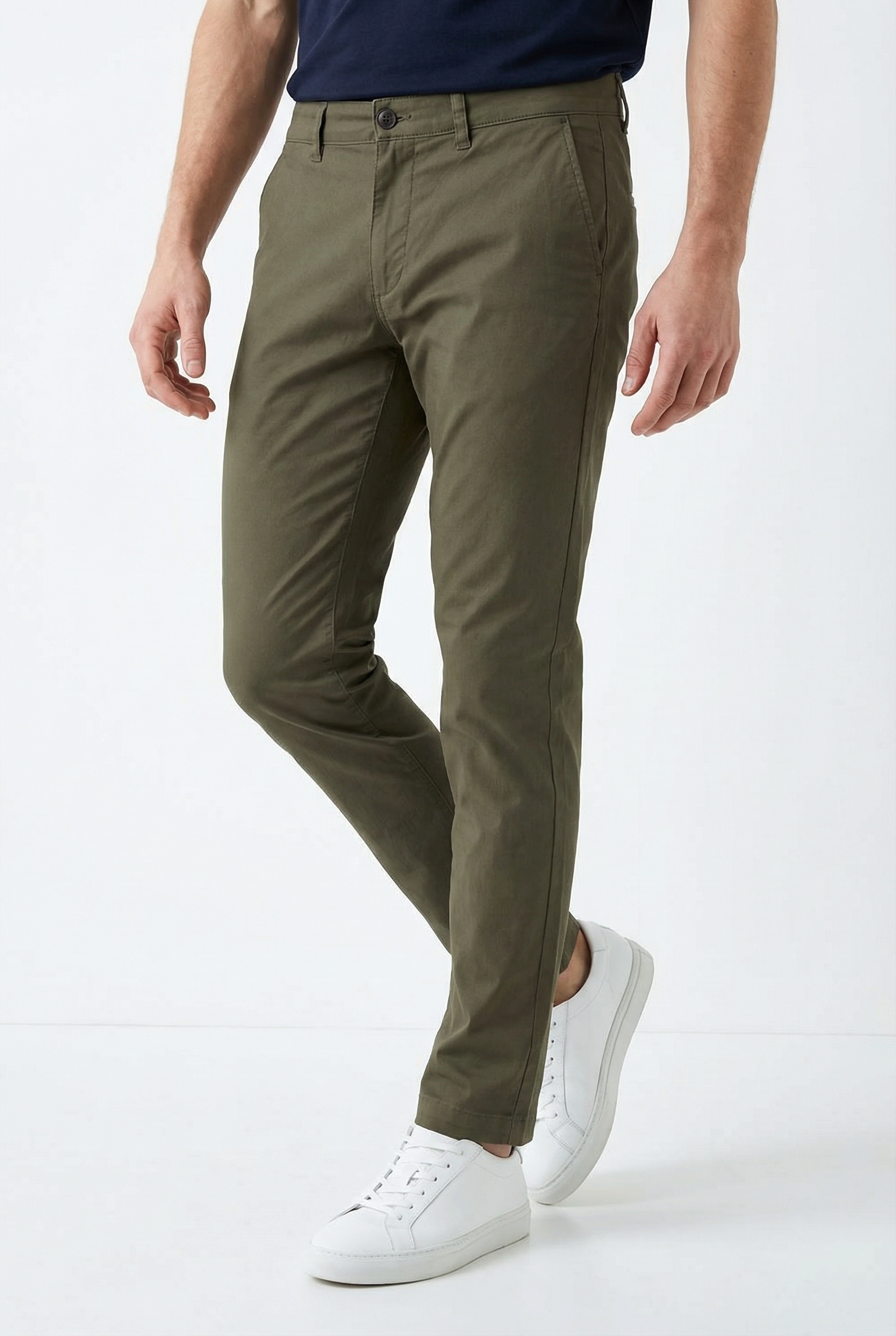 Chinos INDICODE "INRafle", Herren, Gr. 38, Länge 32, grün (capers), Web, Obermaterial: 98% Baumwolle, 2% Elasthan, unifarben, regular fit normal, Hosen