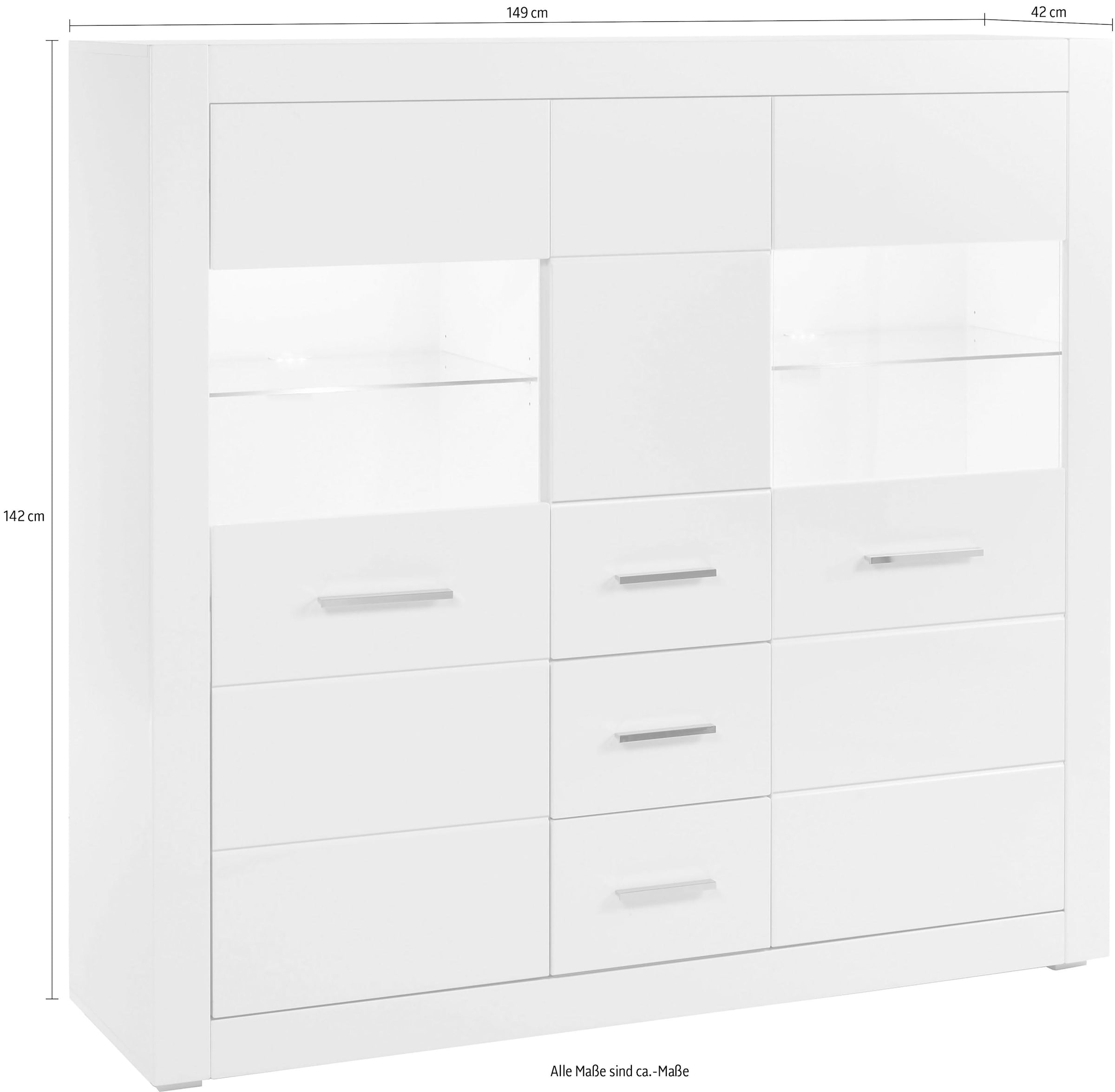 INOSIGN Highboard »BIANCO«, Breite 149 cm